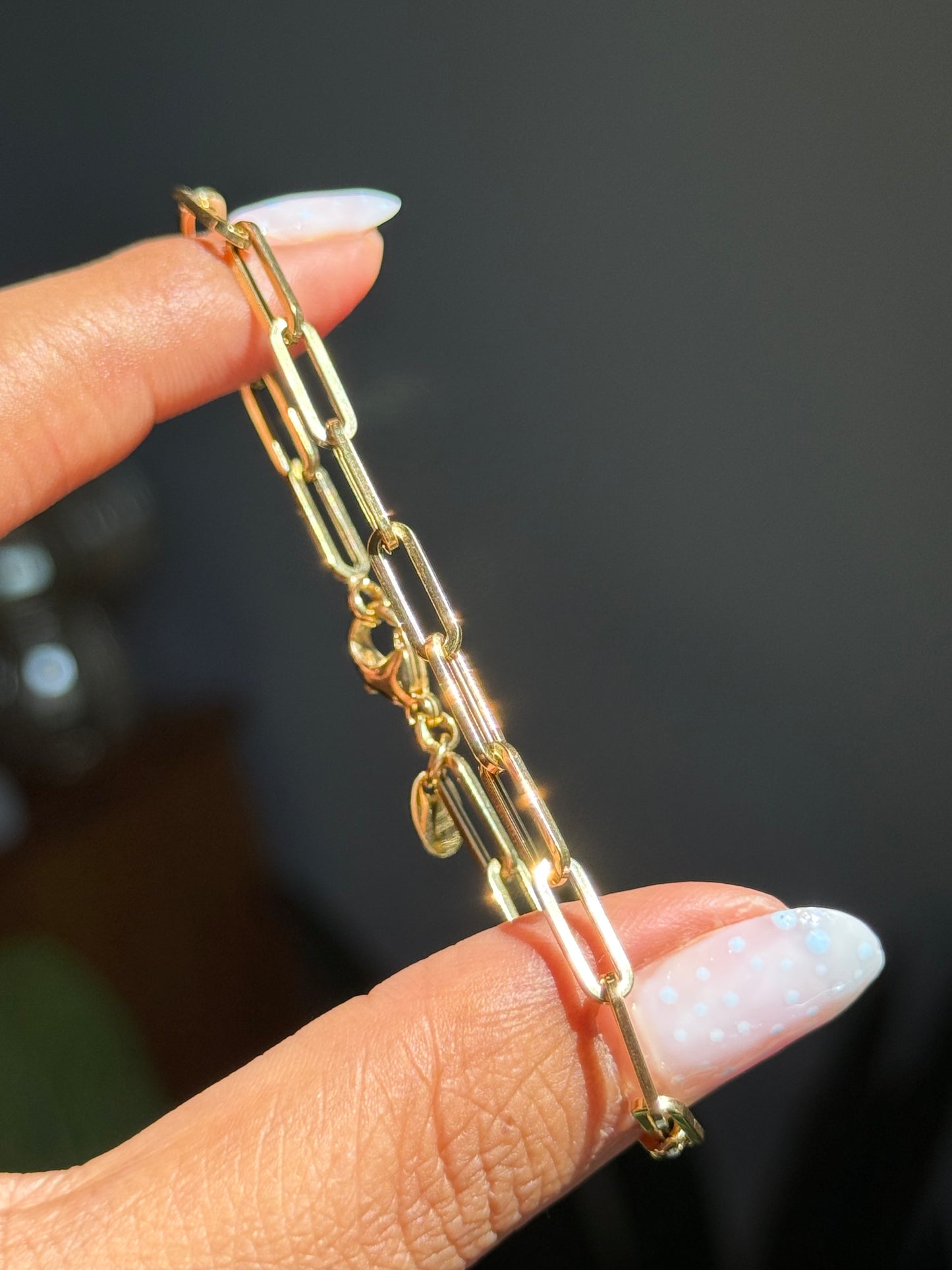 classic 14k paper clip bracelet