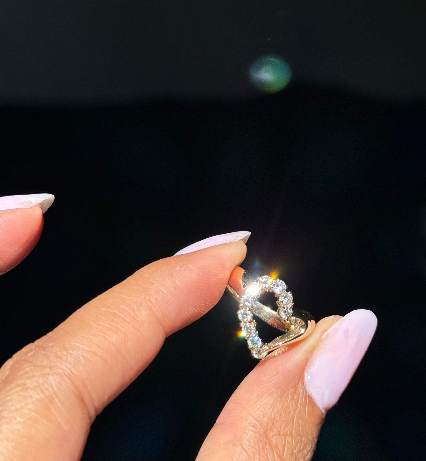 18k Diamond Open heart ring