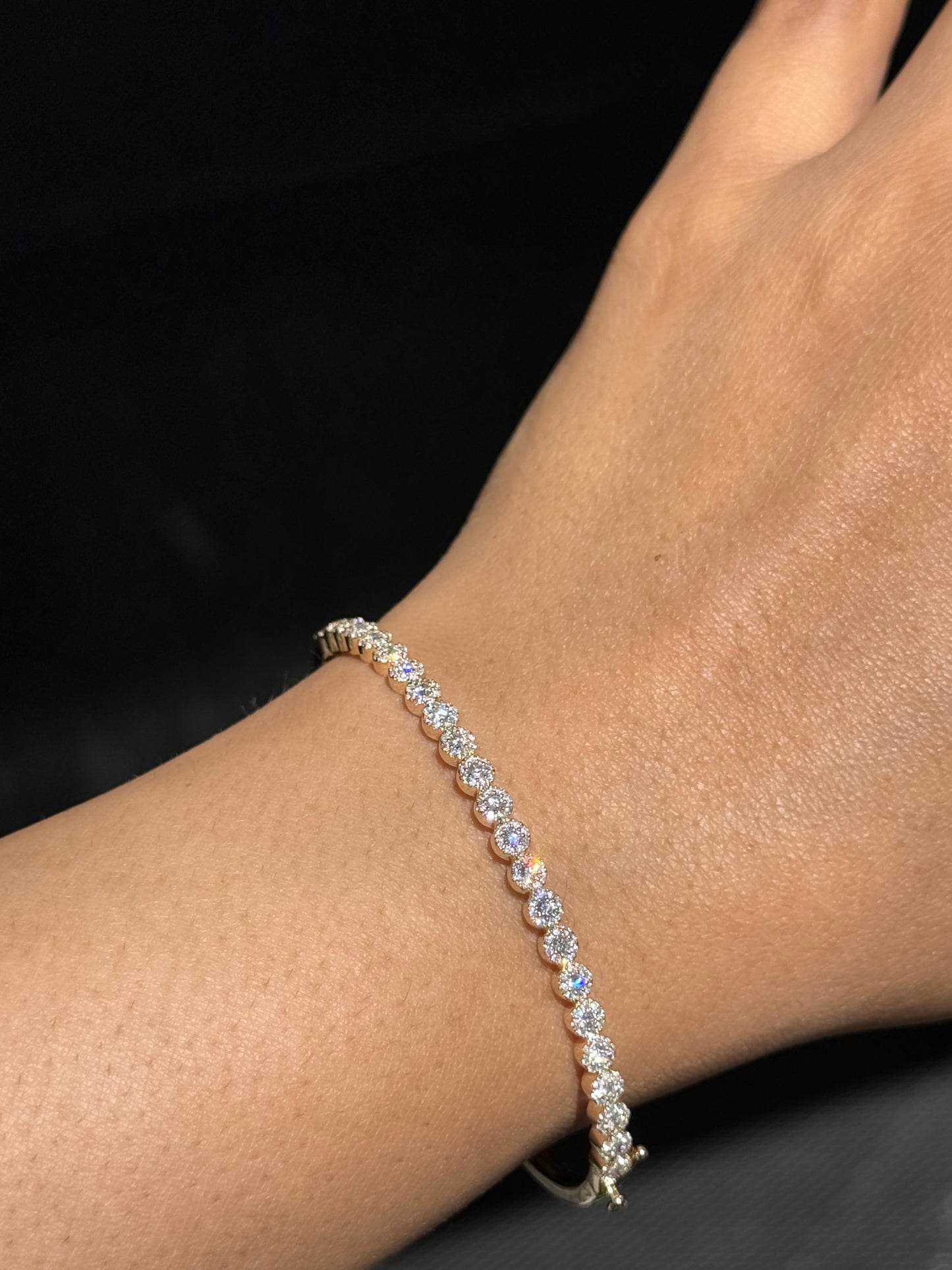 14k Diamond Hinged Bangle