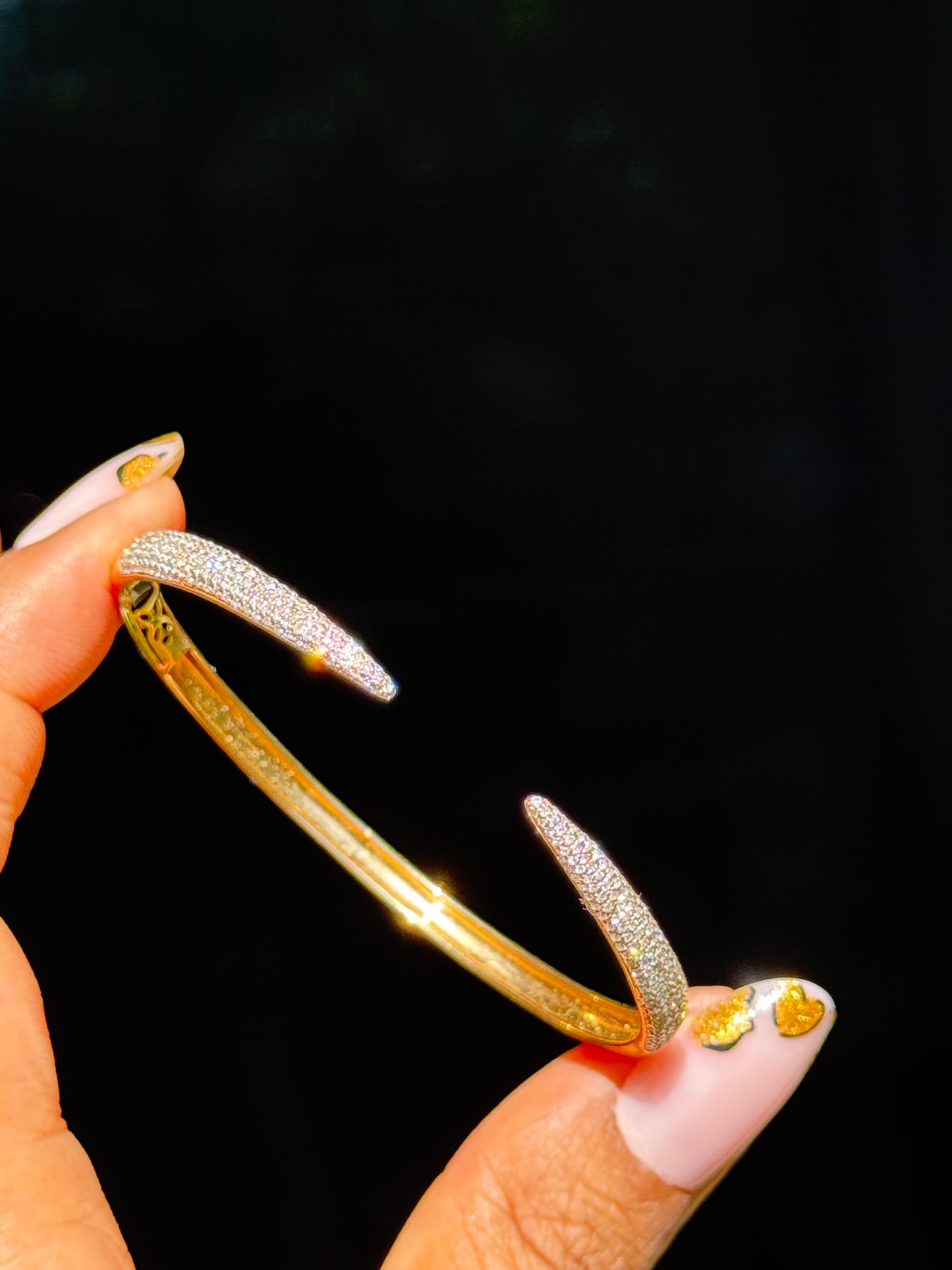 14k Diamond Claw cuff bracelet
