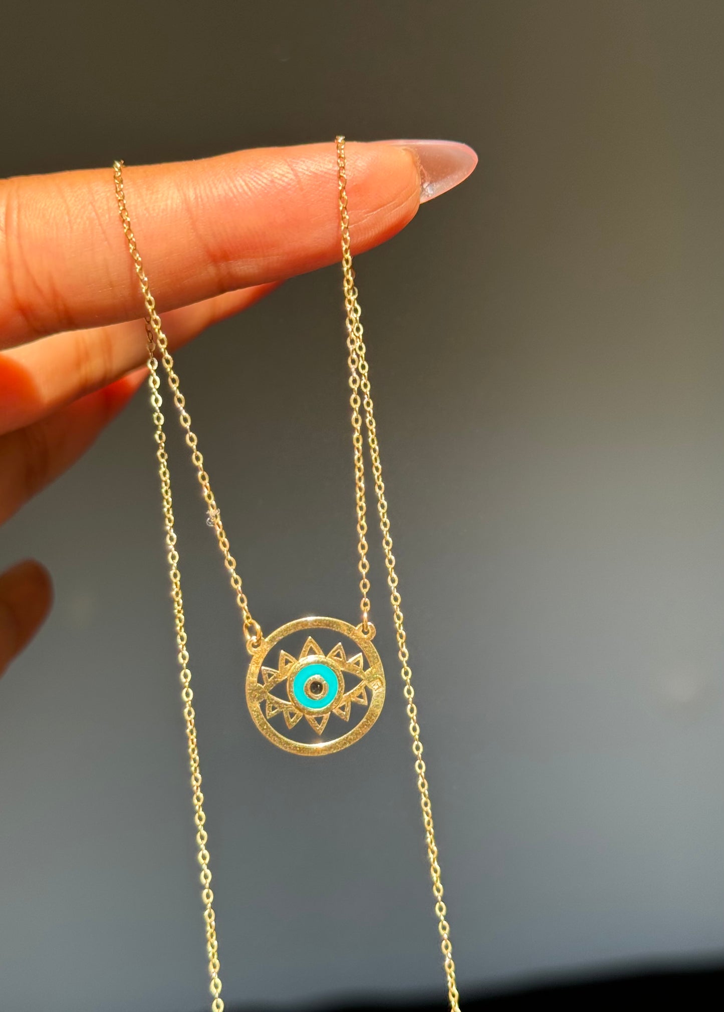 18k Evil eye necklace
