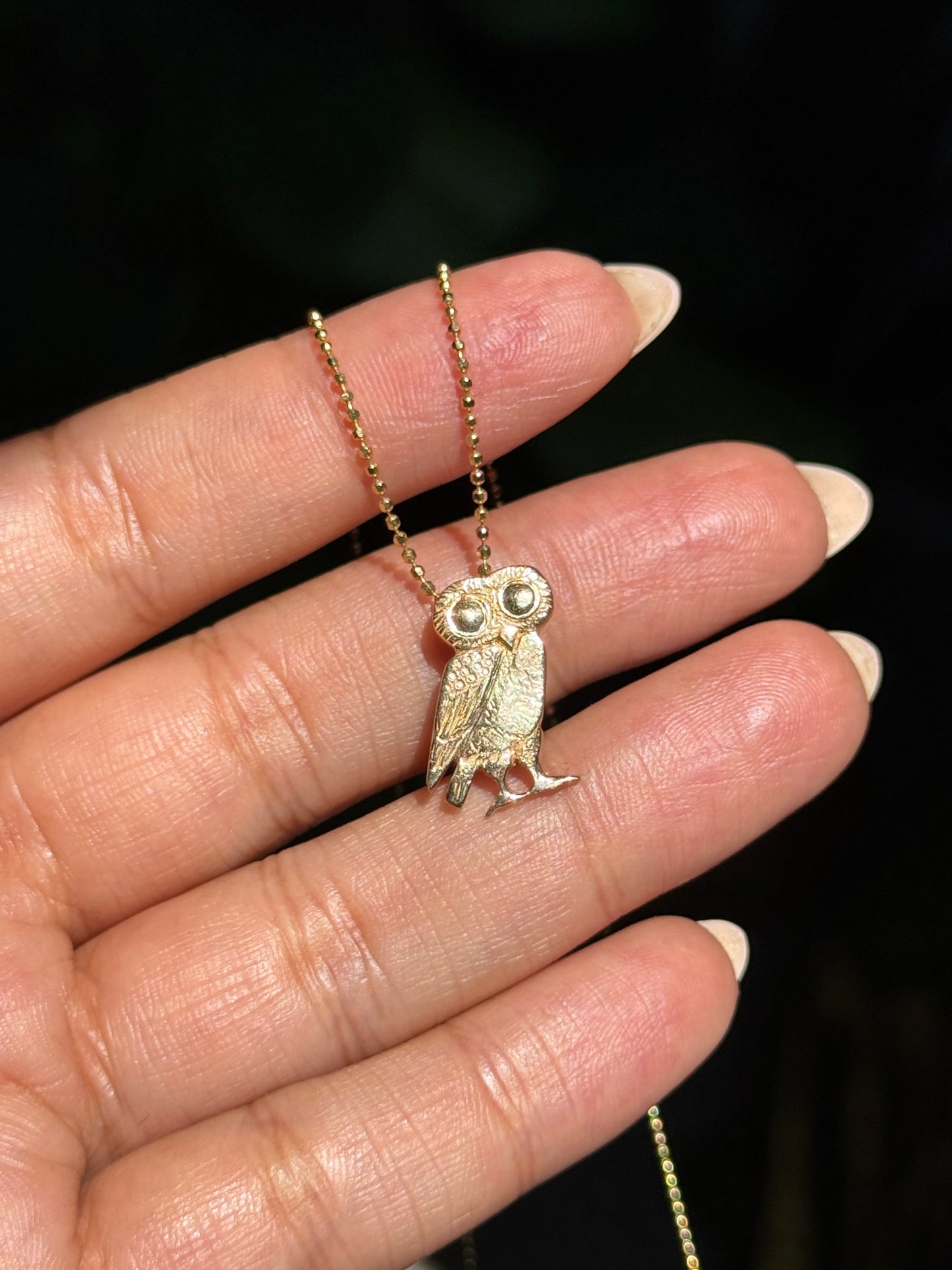 Vintage 14k Athena Owl Charm