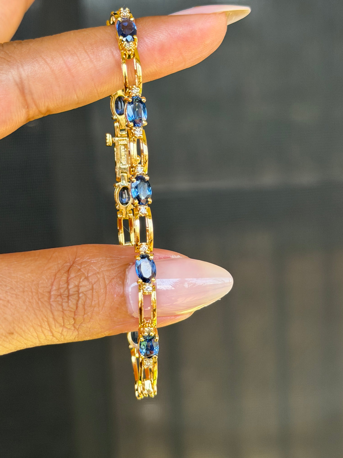 14k sapphire and diamonds bracelet