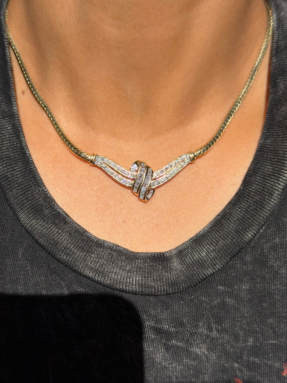 14k Italian diamond necklace