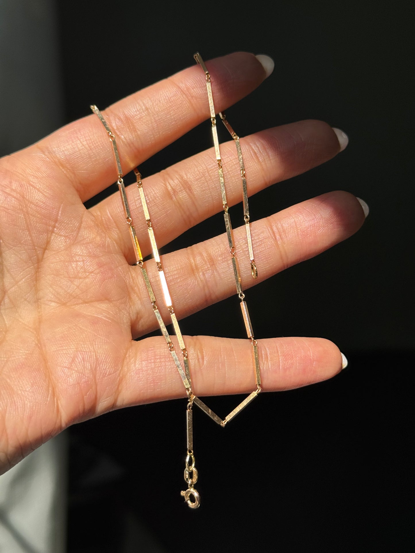14k Italian Bar link chain
