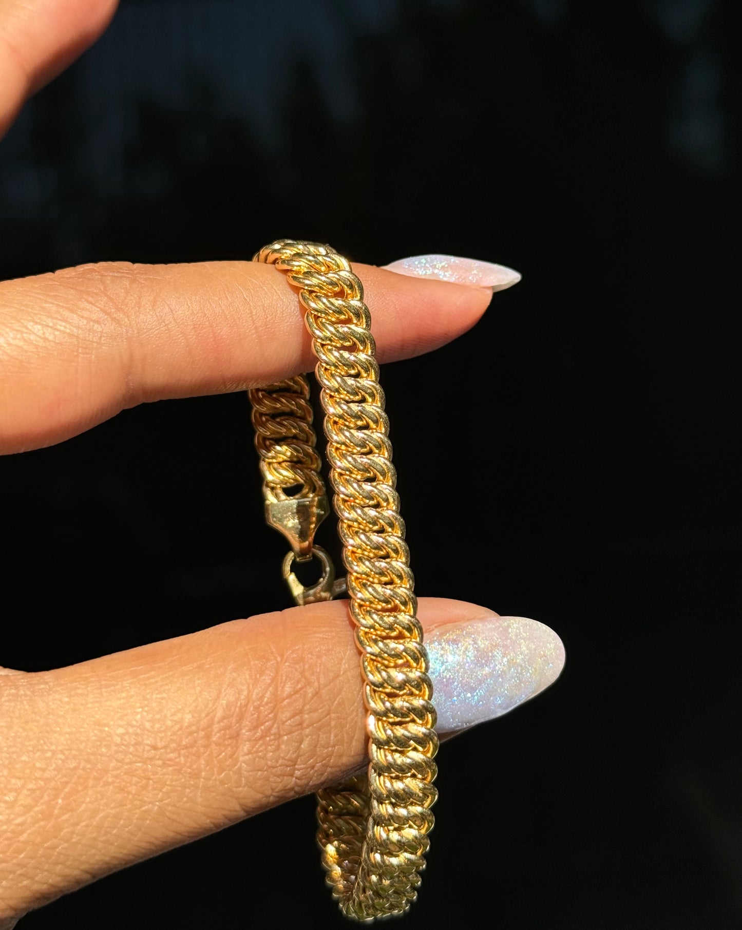 18k Italian Wavy Curb Bracelet By Milor