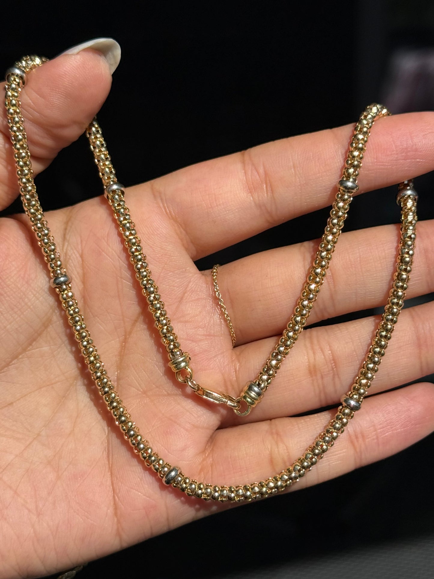 14k Italian delicious chunky popcorn link chain