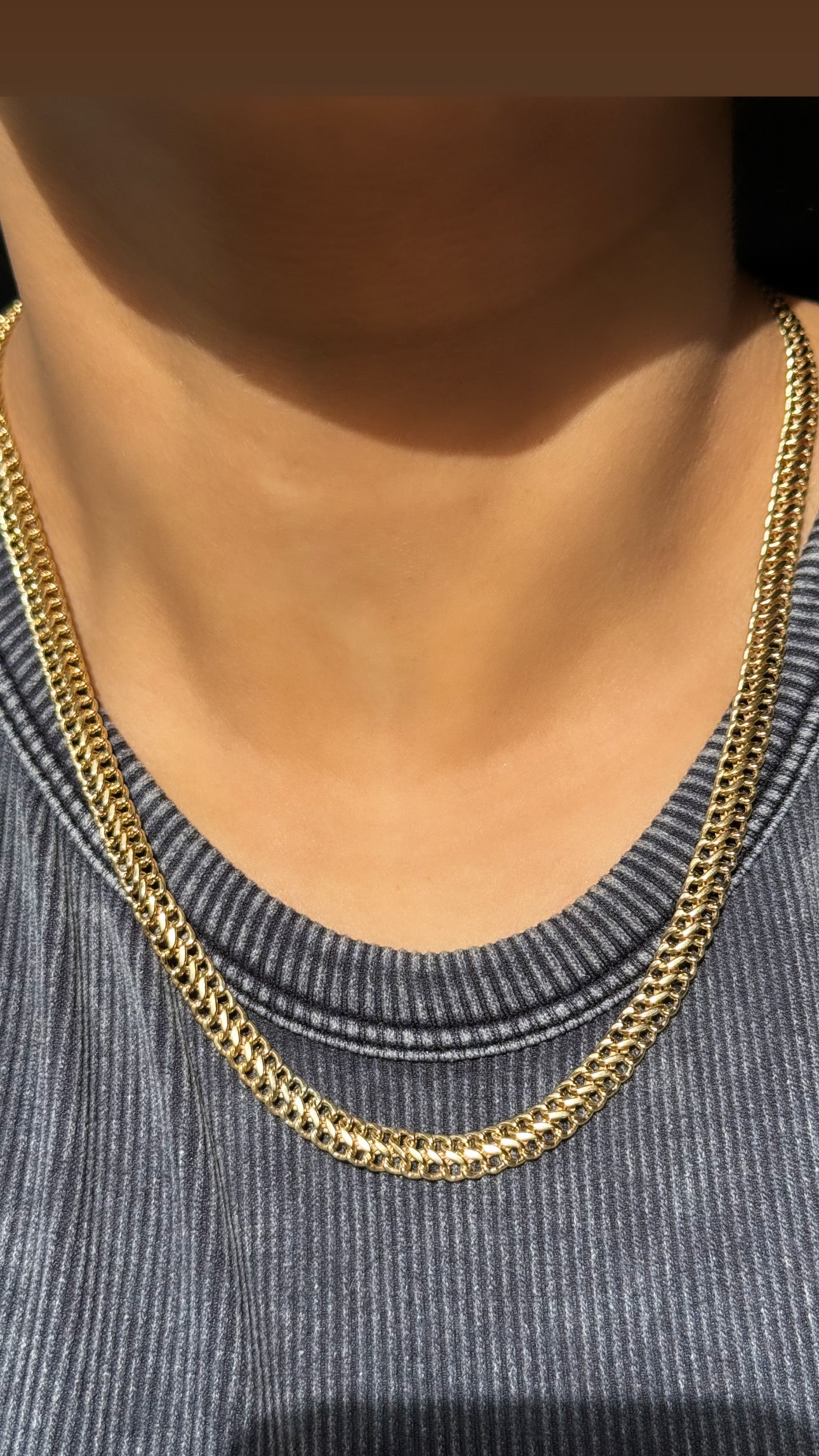 18k Vintage Wavy Curb Chain