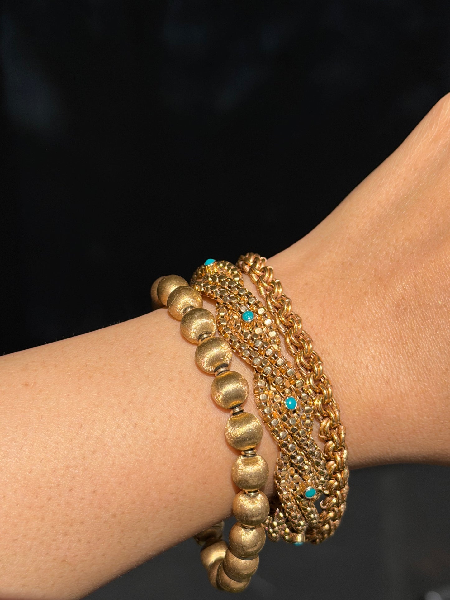 19k Portuguese interlocking link bracelet