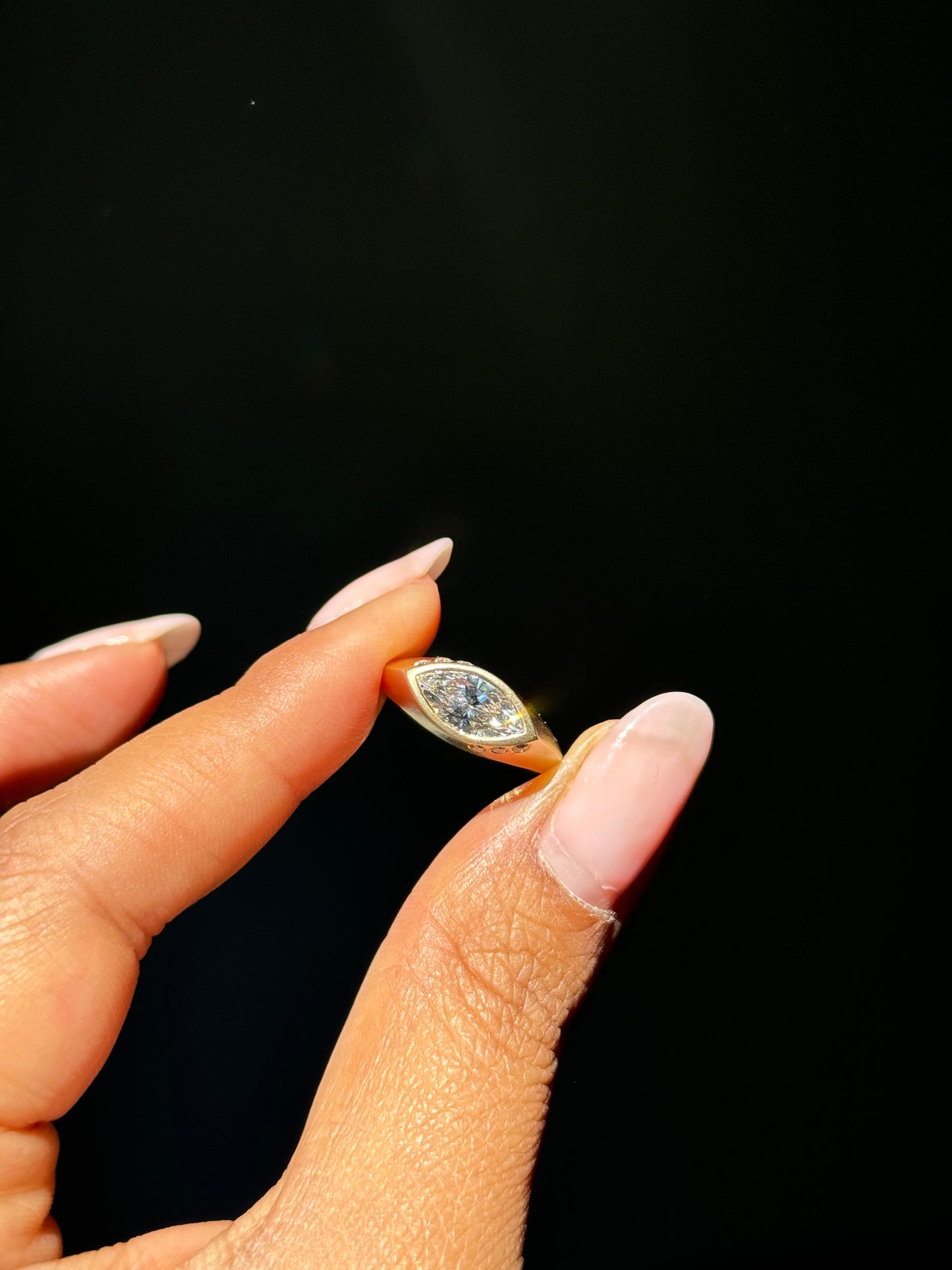 Horus 14k Marquise Diamond Ring