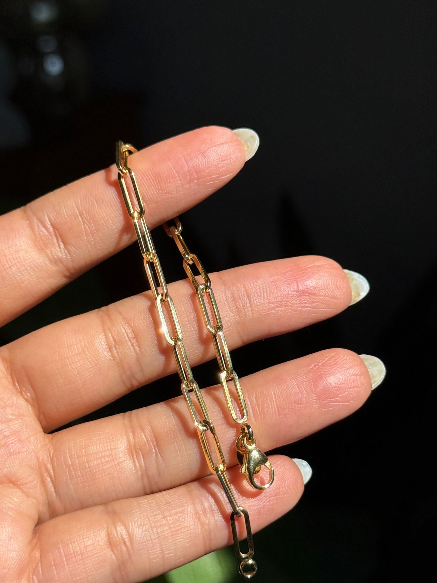 classic 14k paper clip bracelet
