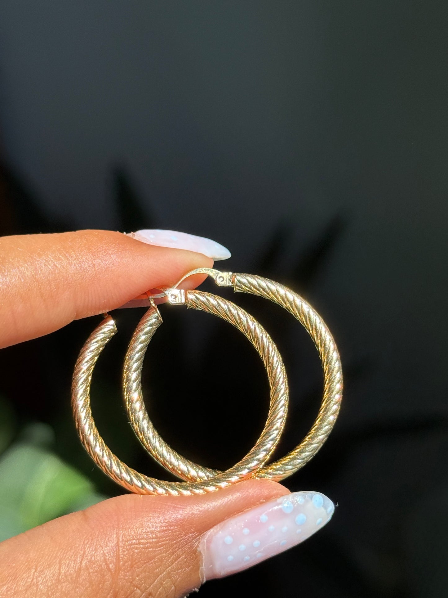 14k twisted hoop earrings