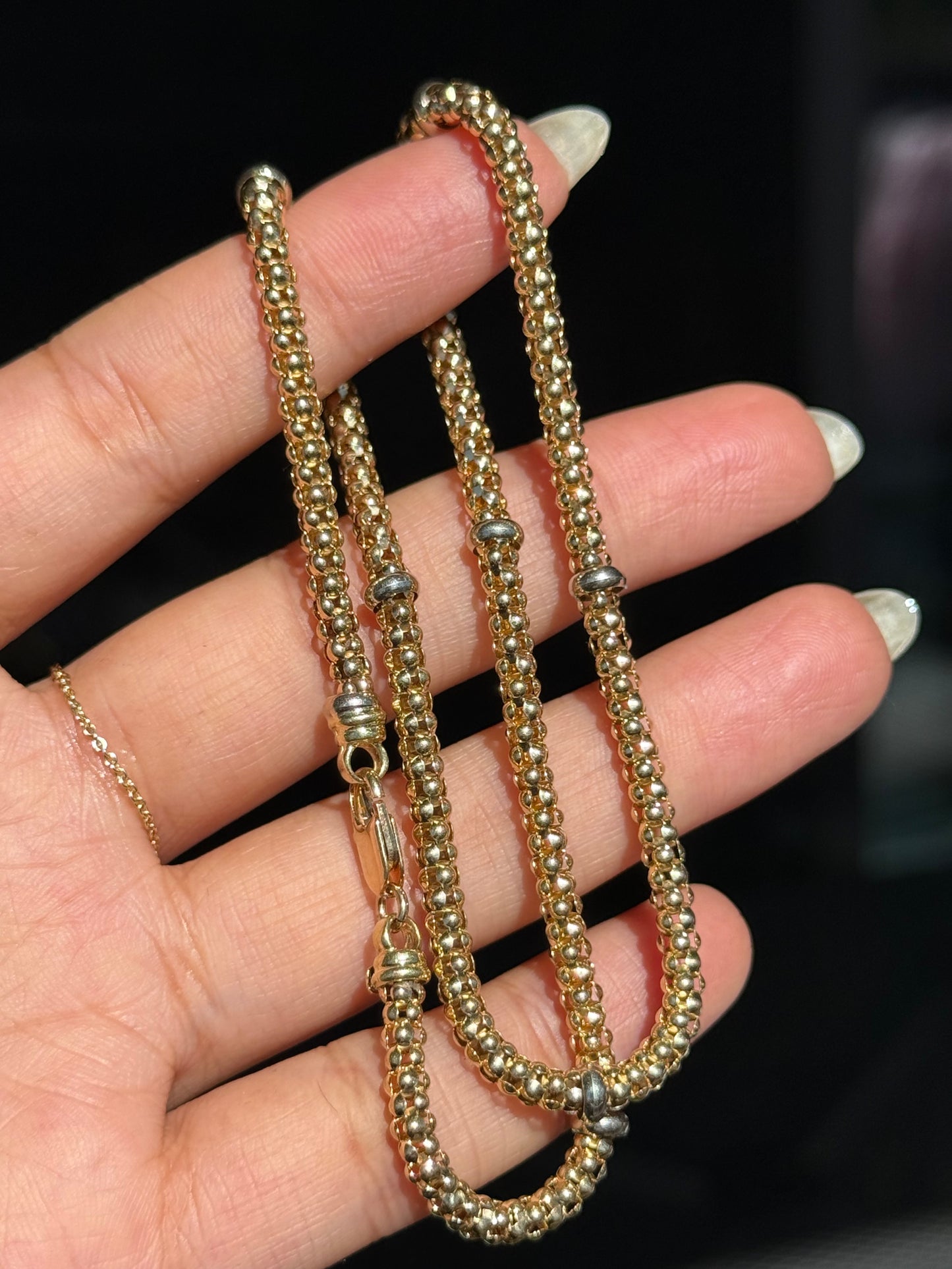14k Italian delicious chunky popcorn link chain