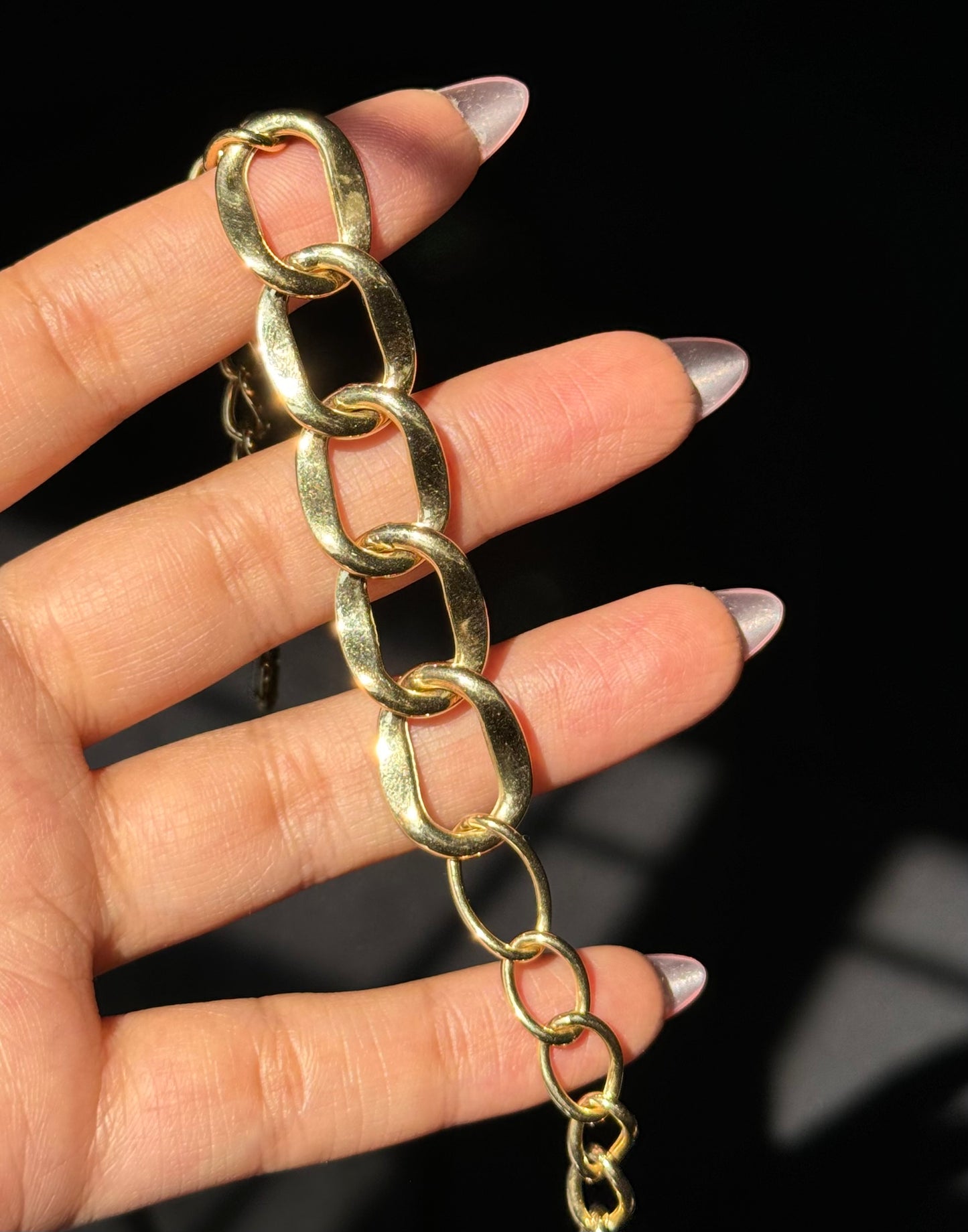 18k wide open /Cuban
link bracelet