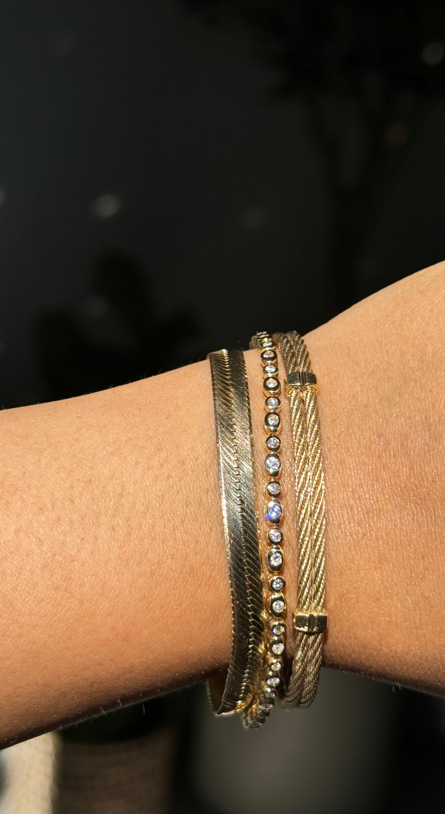 18k Yellow gold Bubble Tennis bracelet
