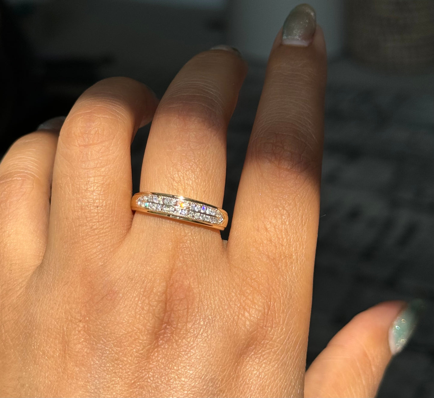 💎 New 14k Double Row Diamond Band