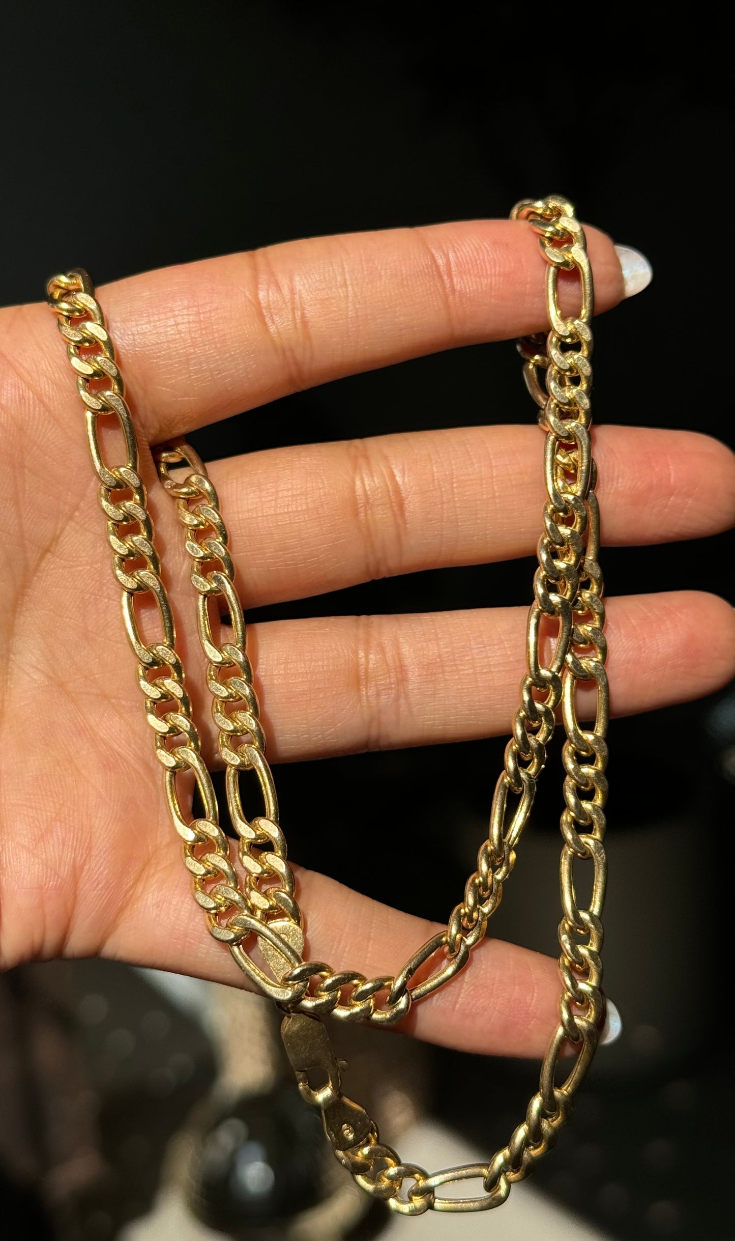 14k Italian Thick Classic Figaro Chain