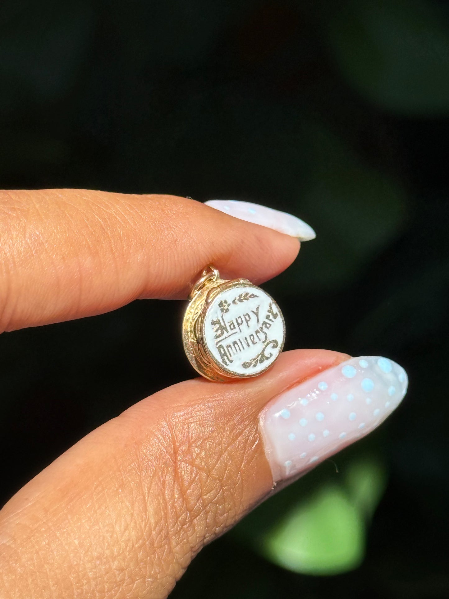 Vintage 1950ś 14k enamel anniversary