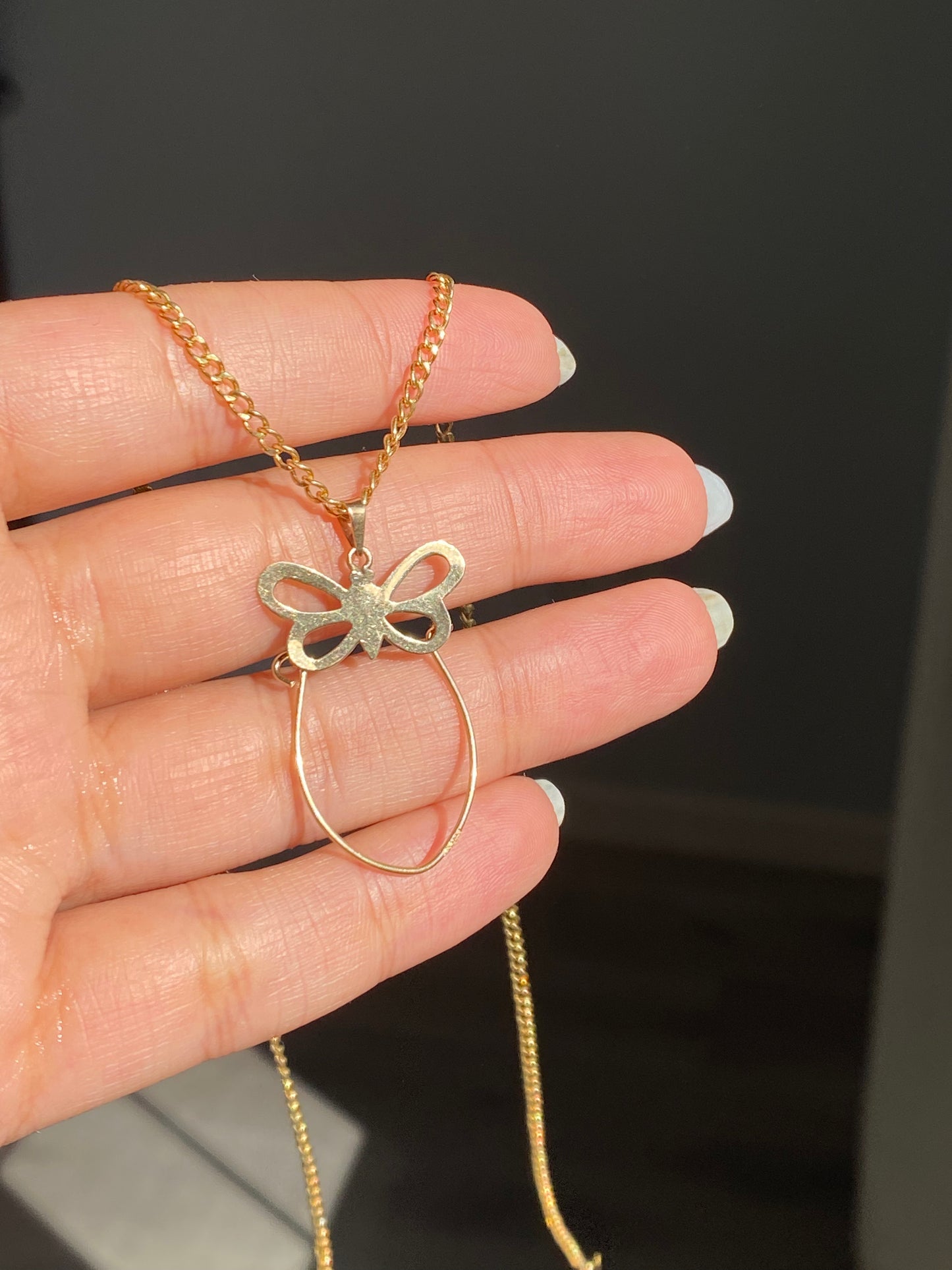 14k butterfly charm holder