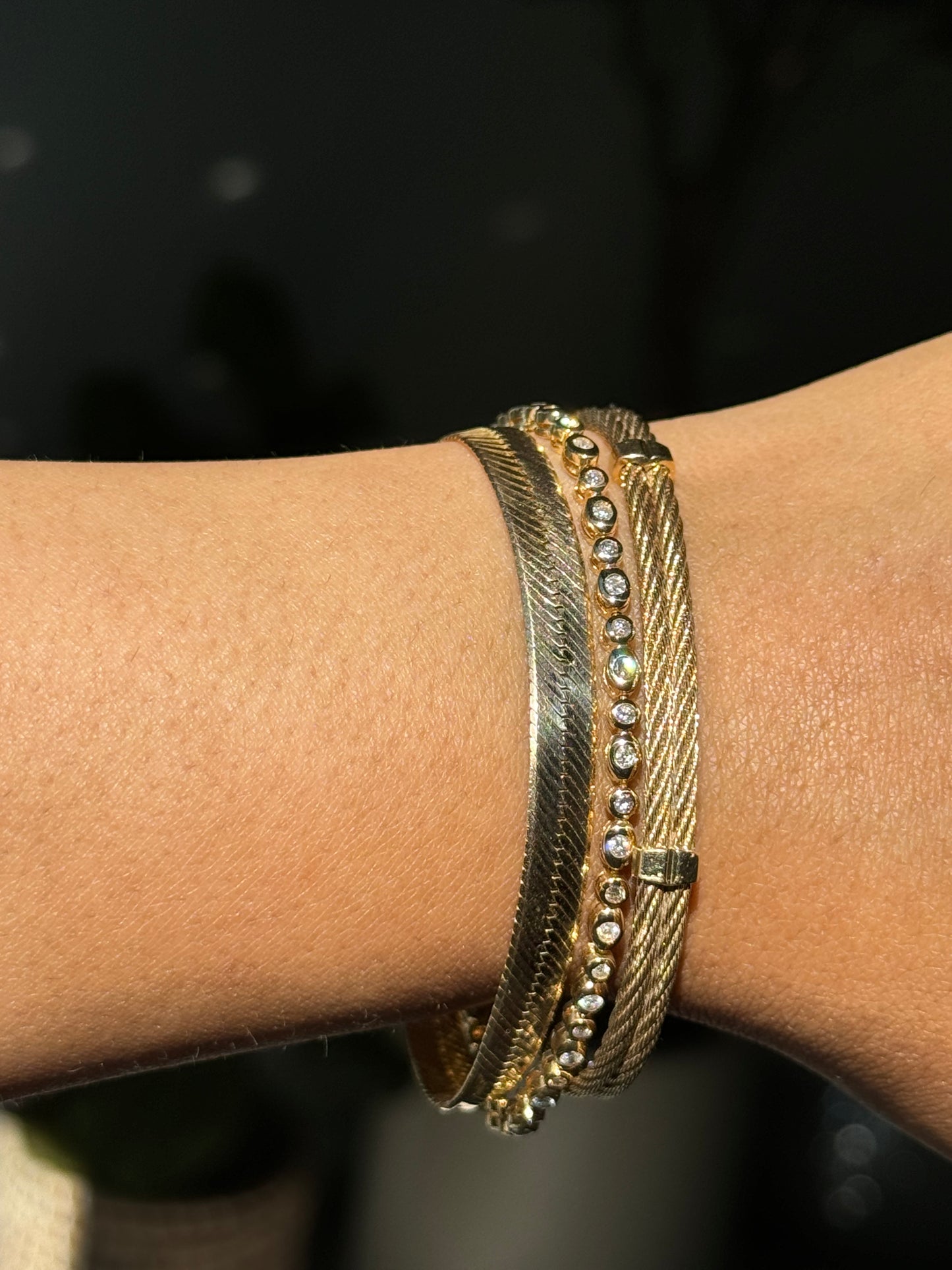 18k Yellow gold Bubble Tennis bracelet