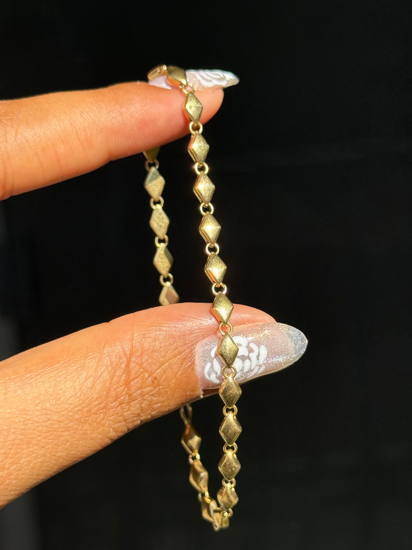 18k Italian geometric diamond shape bracelet