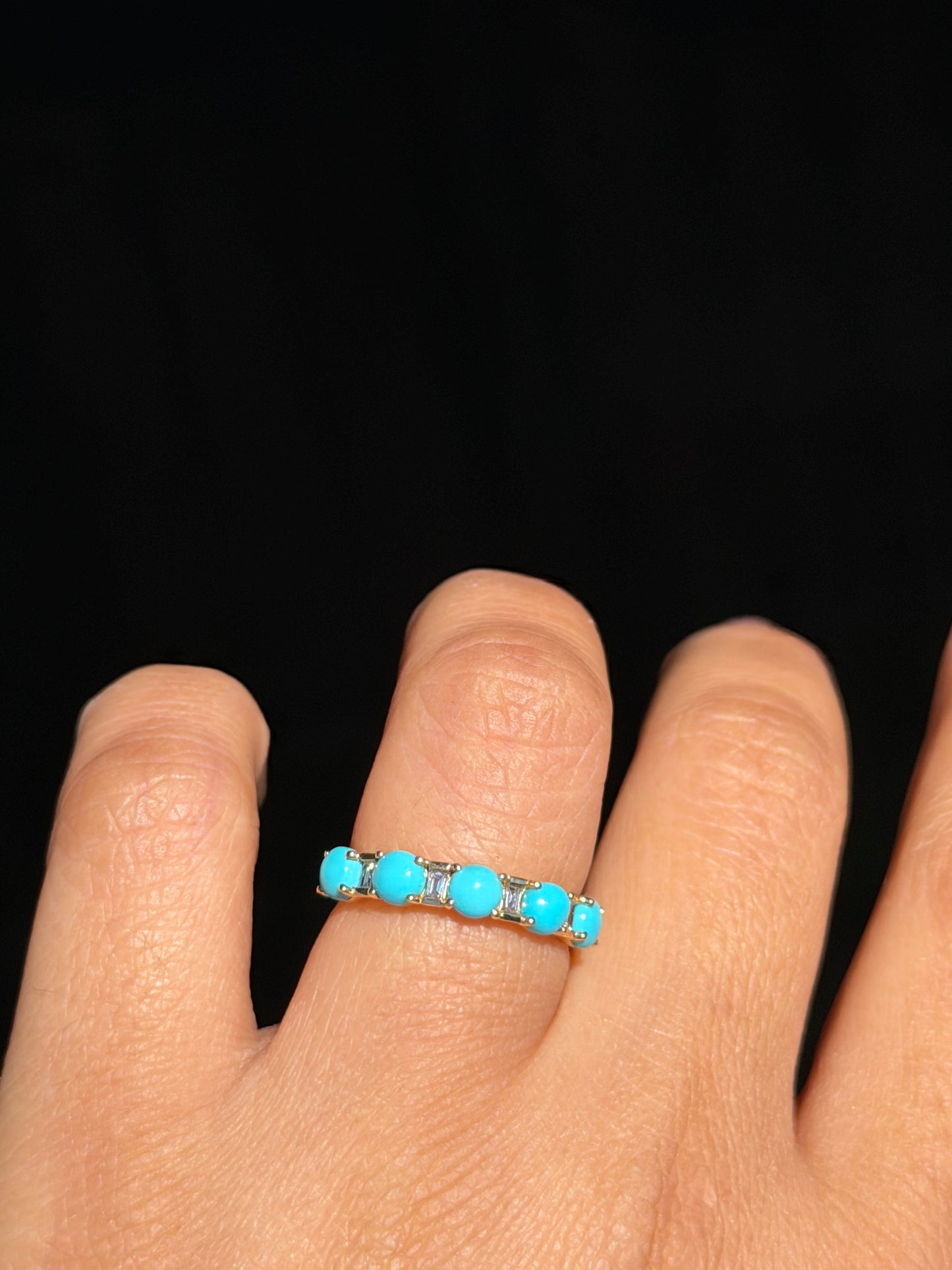 𩵠14k Turquoise & Diamond Band by EFFy