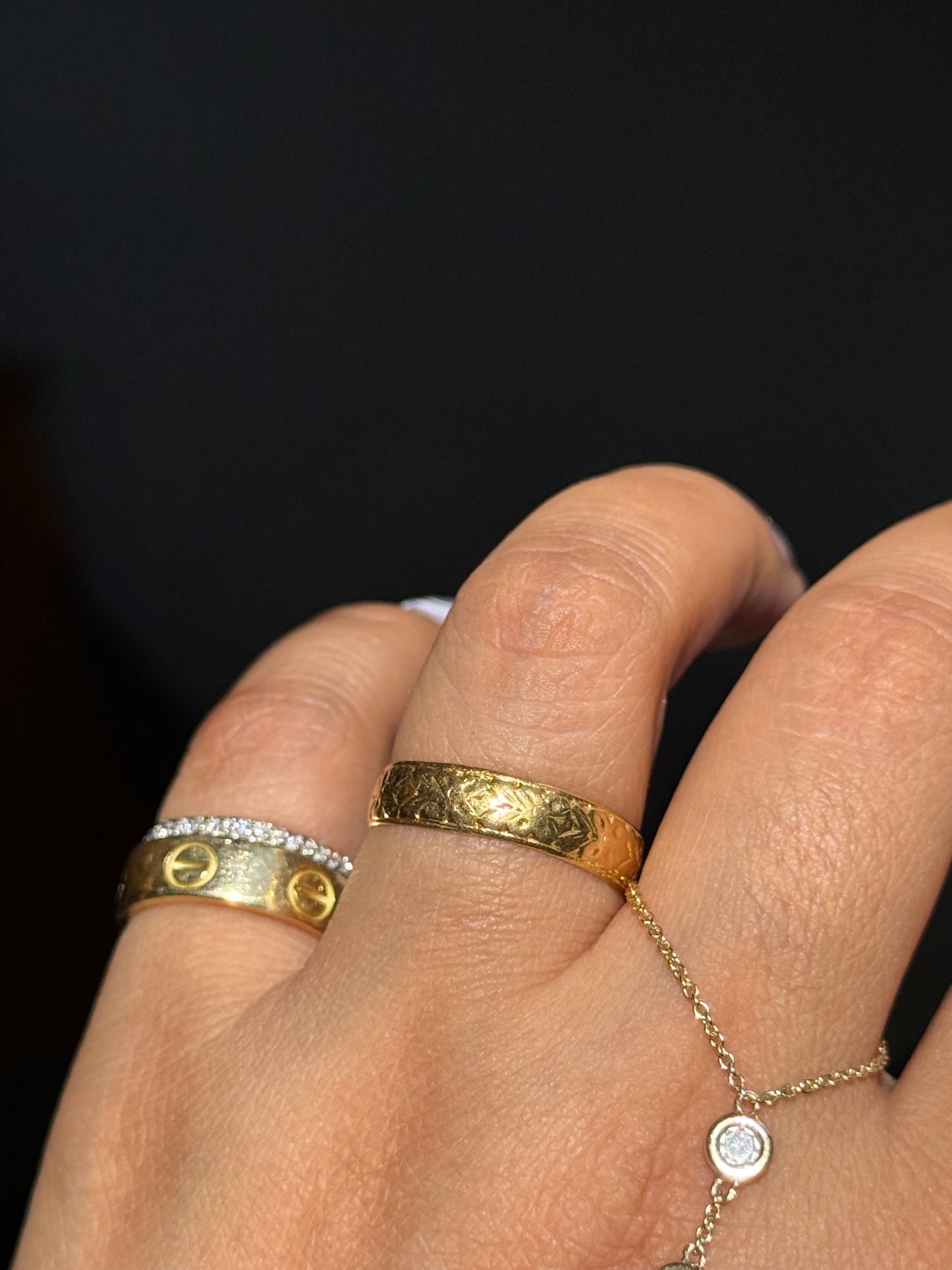 Vintage Birmingham 22k Charles Green & Sons orange blossom eternity band
