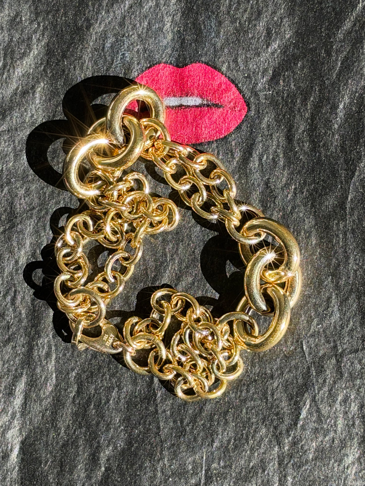 Chunky 14k Italian oval link bracelet✨