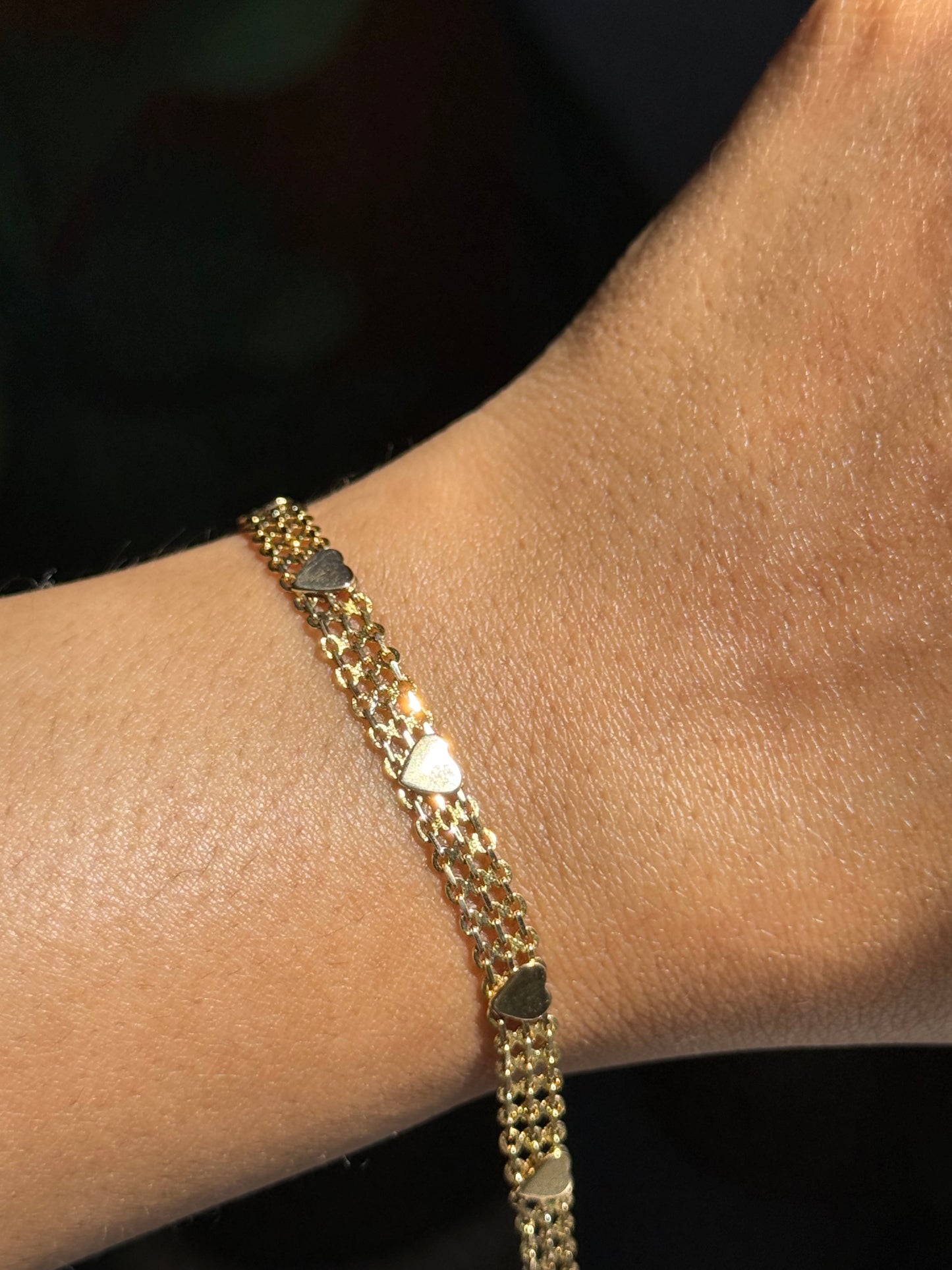 Vintage 14k Heart X Bismark bracelet