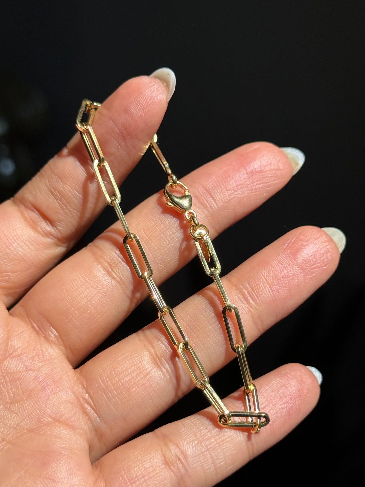 classic 14k paper clip bracelet