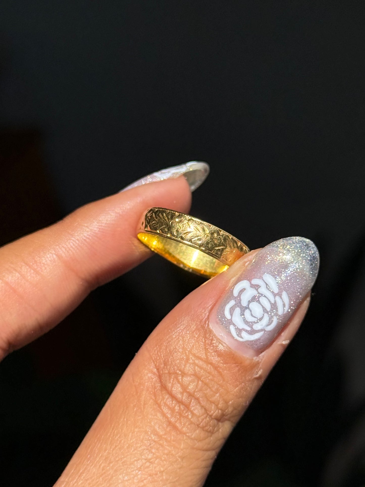 Vintage Birmingham 22k Charles Green & Sons orange blossom eternity band