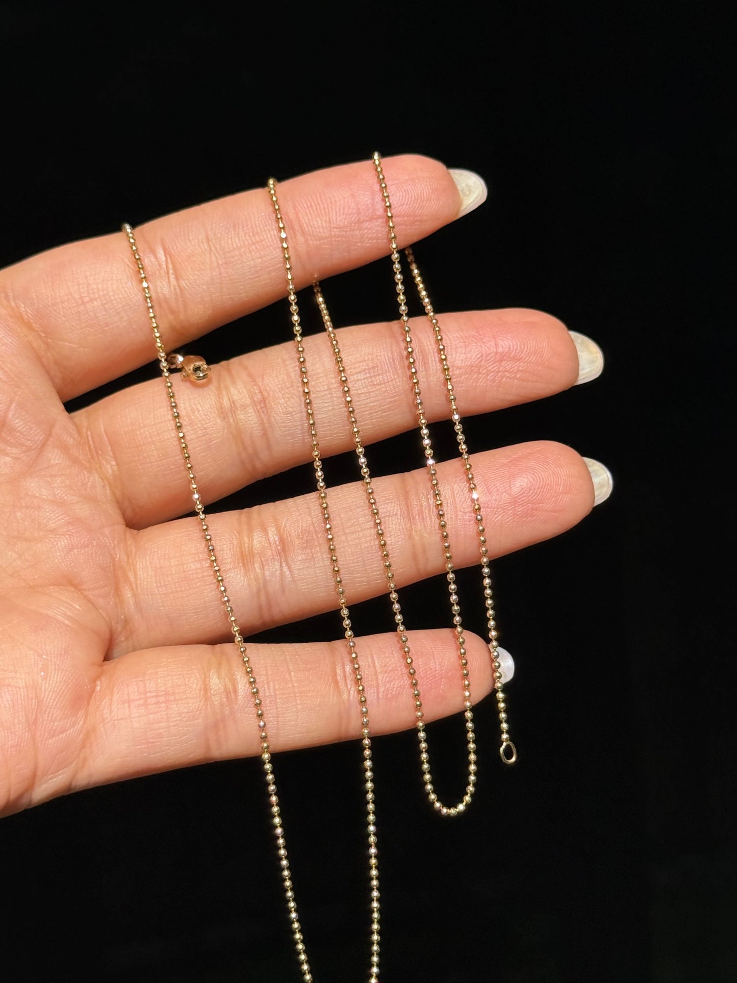 14k faceted Ball chain