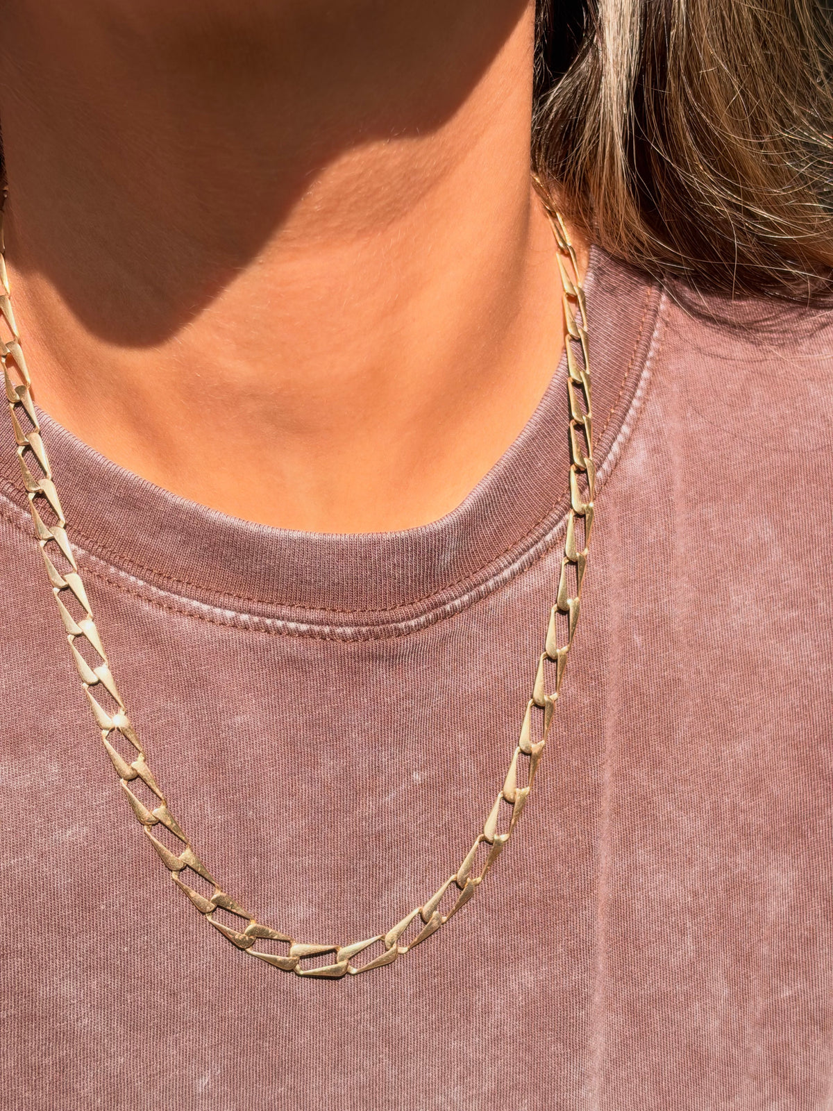 vintage Italian 14k rectangular curb necklace ✨