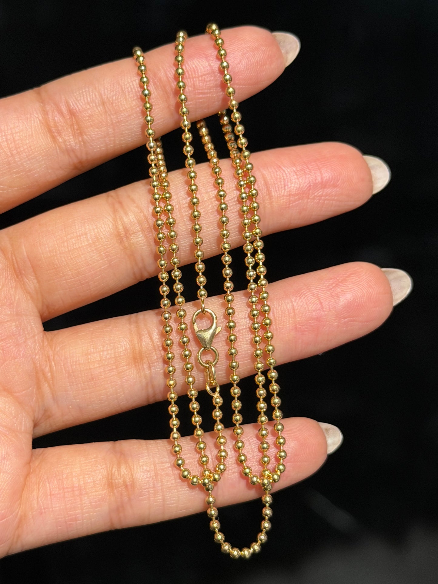 18k Solid ball / Beads chain