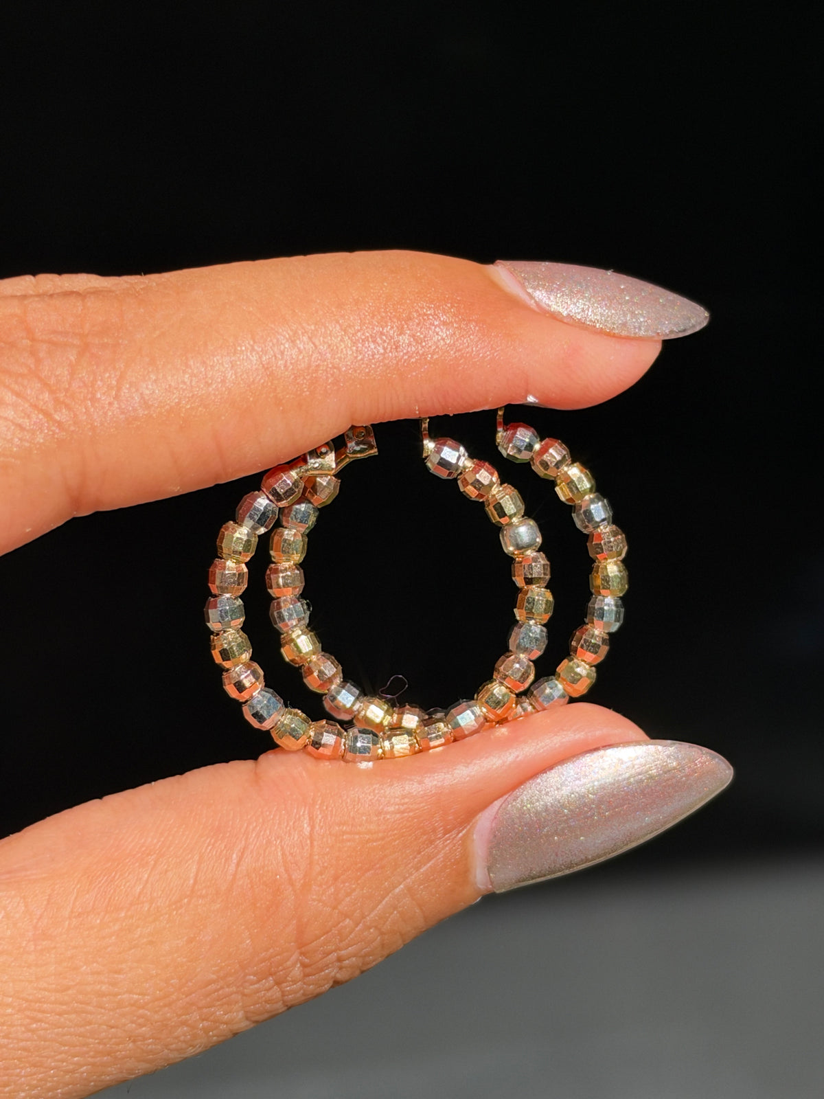 14k beaded hoop earrings ✨
