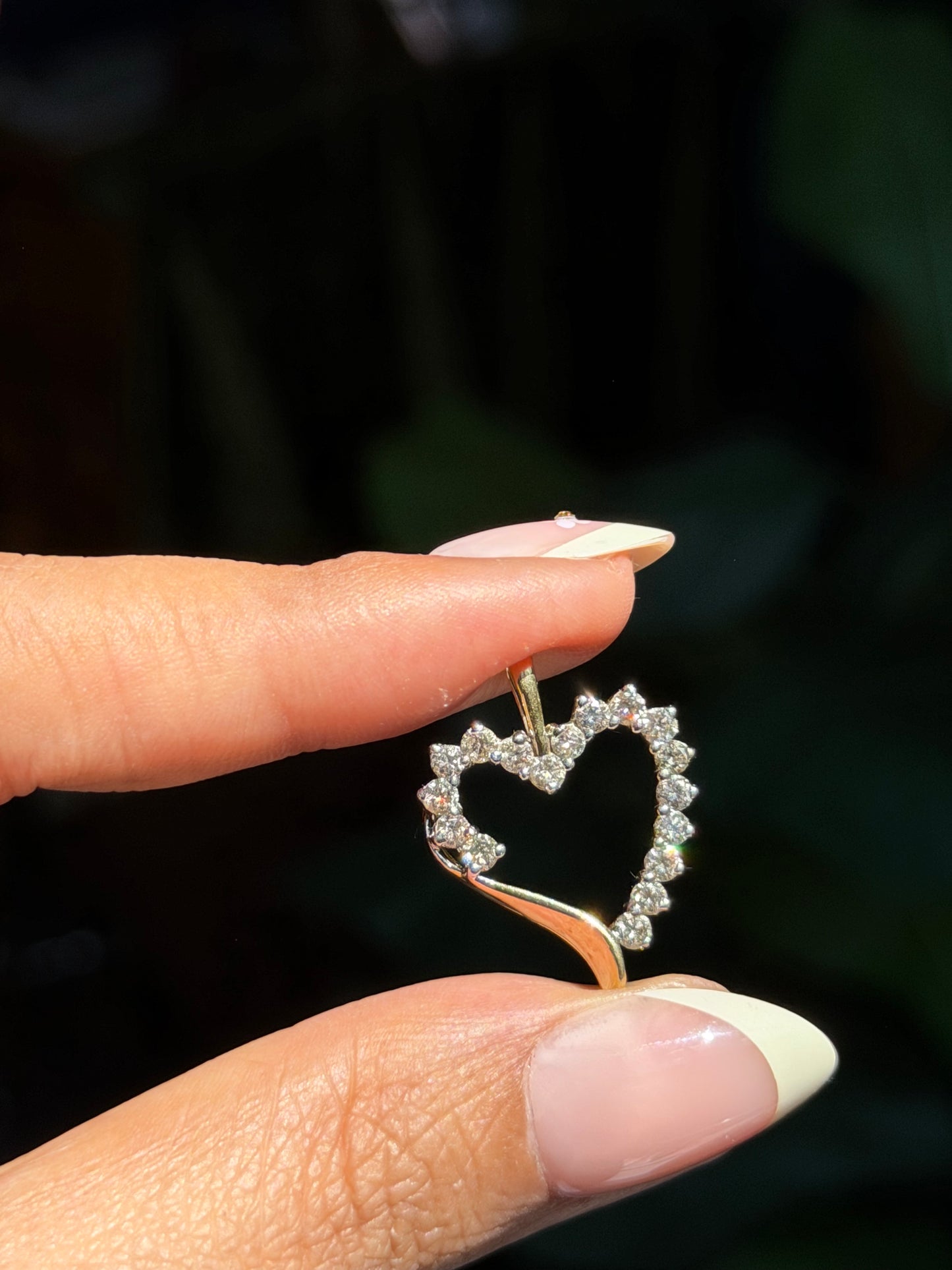 10k heart charm 0.90ct diamonds