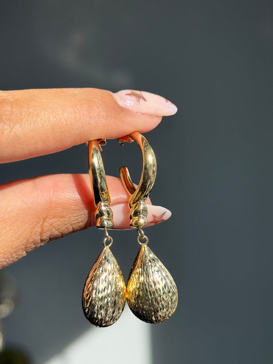 14k Dangle Drop earrings