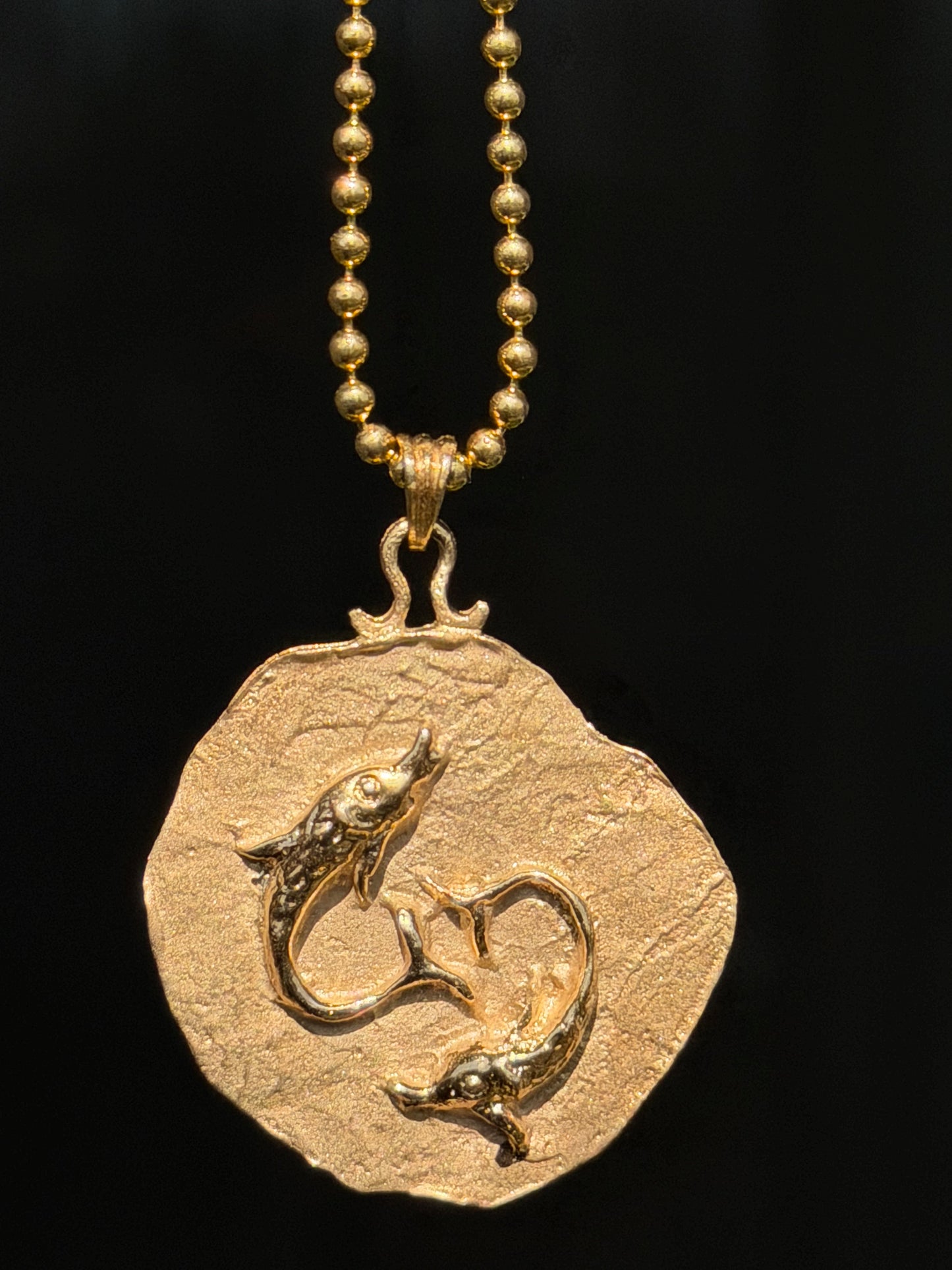 14k Pisces pendant