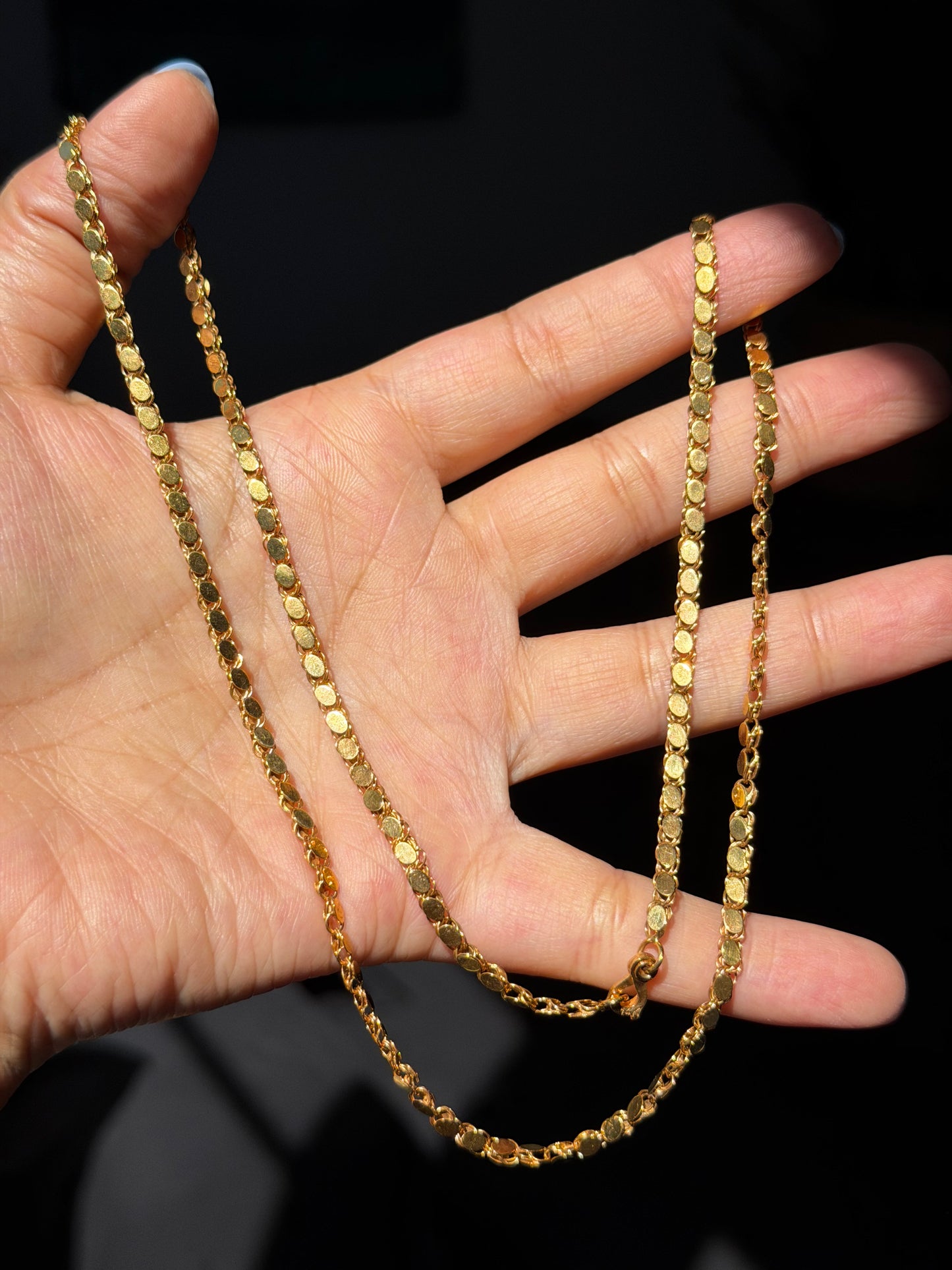 14k double sided mirror chain
