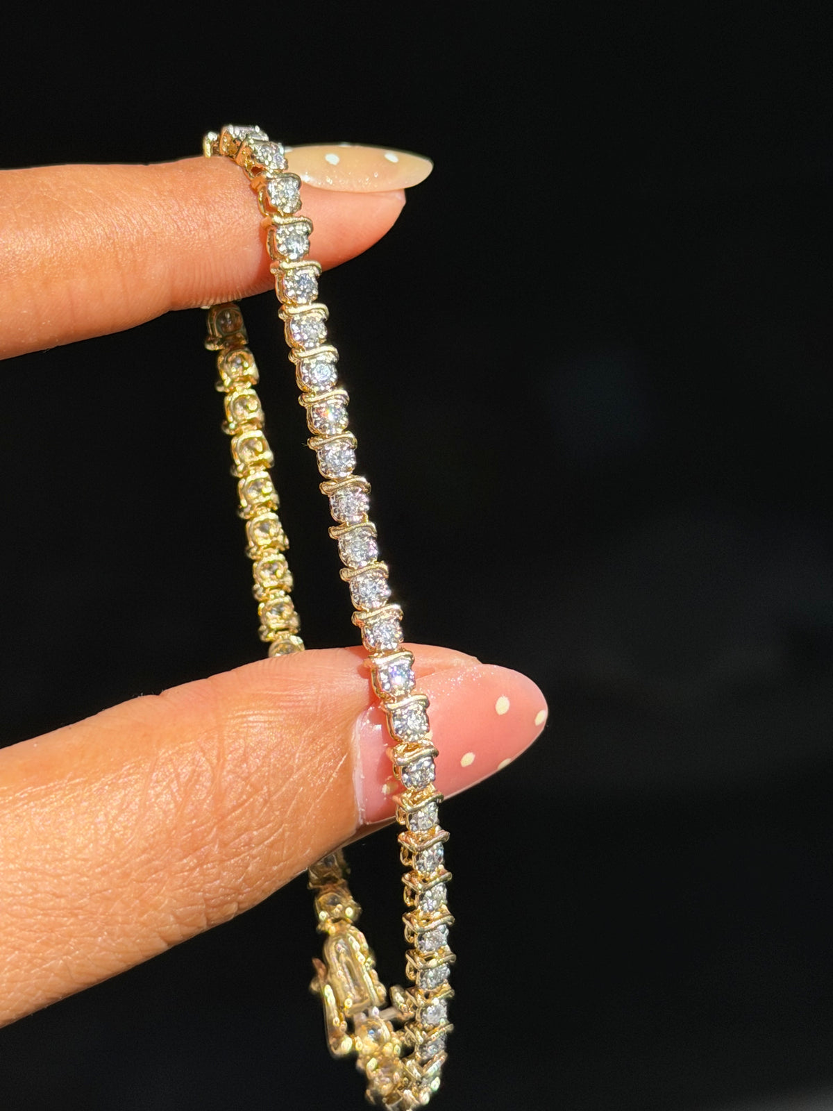 14k diamond S link tennis bracelet