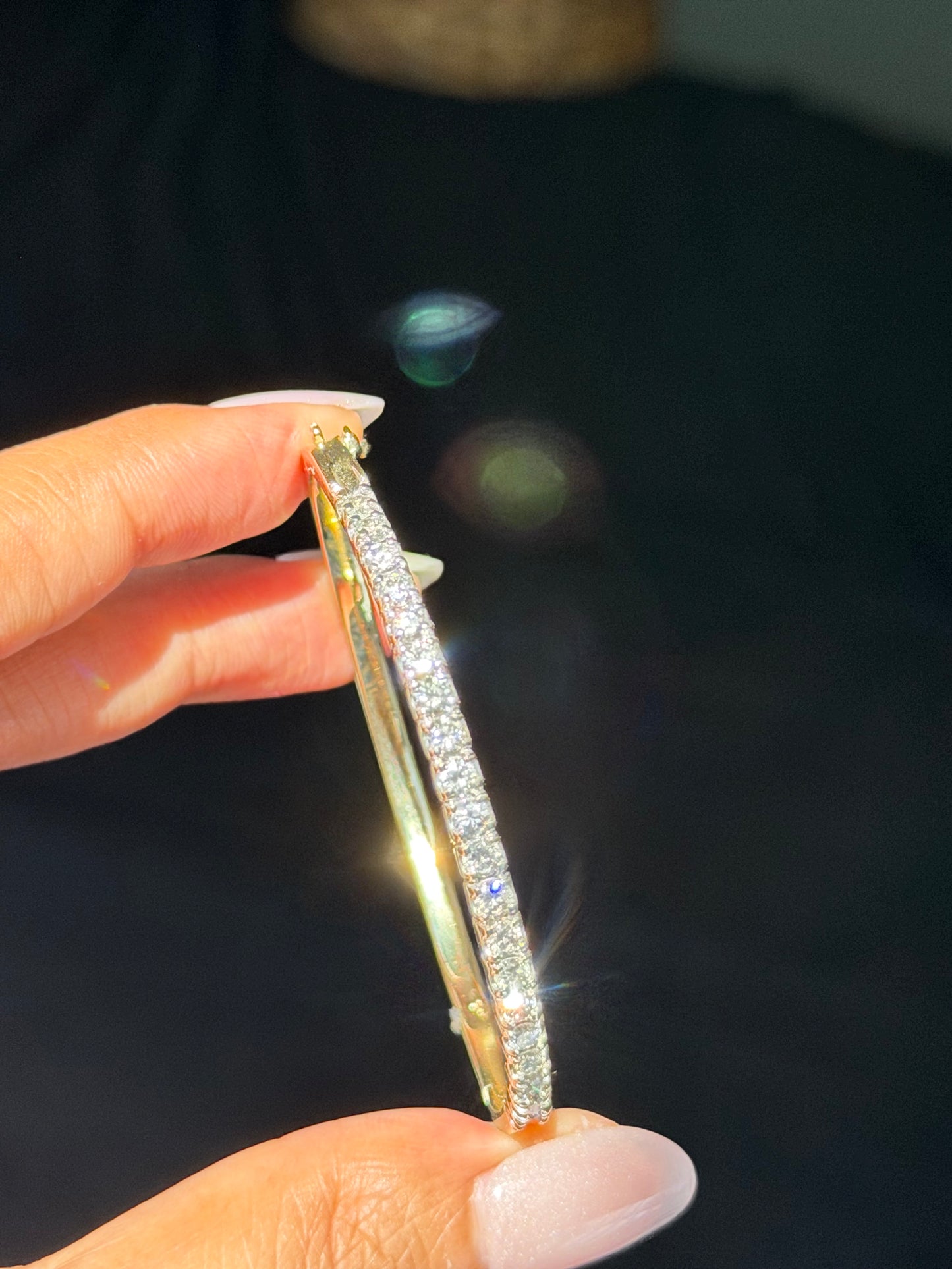 14k 2ct diamond hinged bracelet