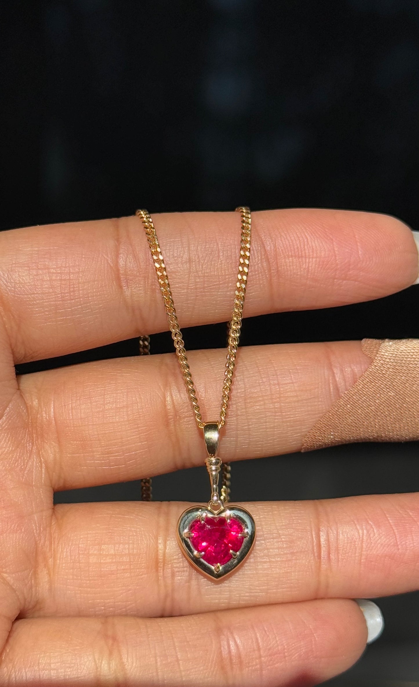 Ruby Glowy Heart Charm