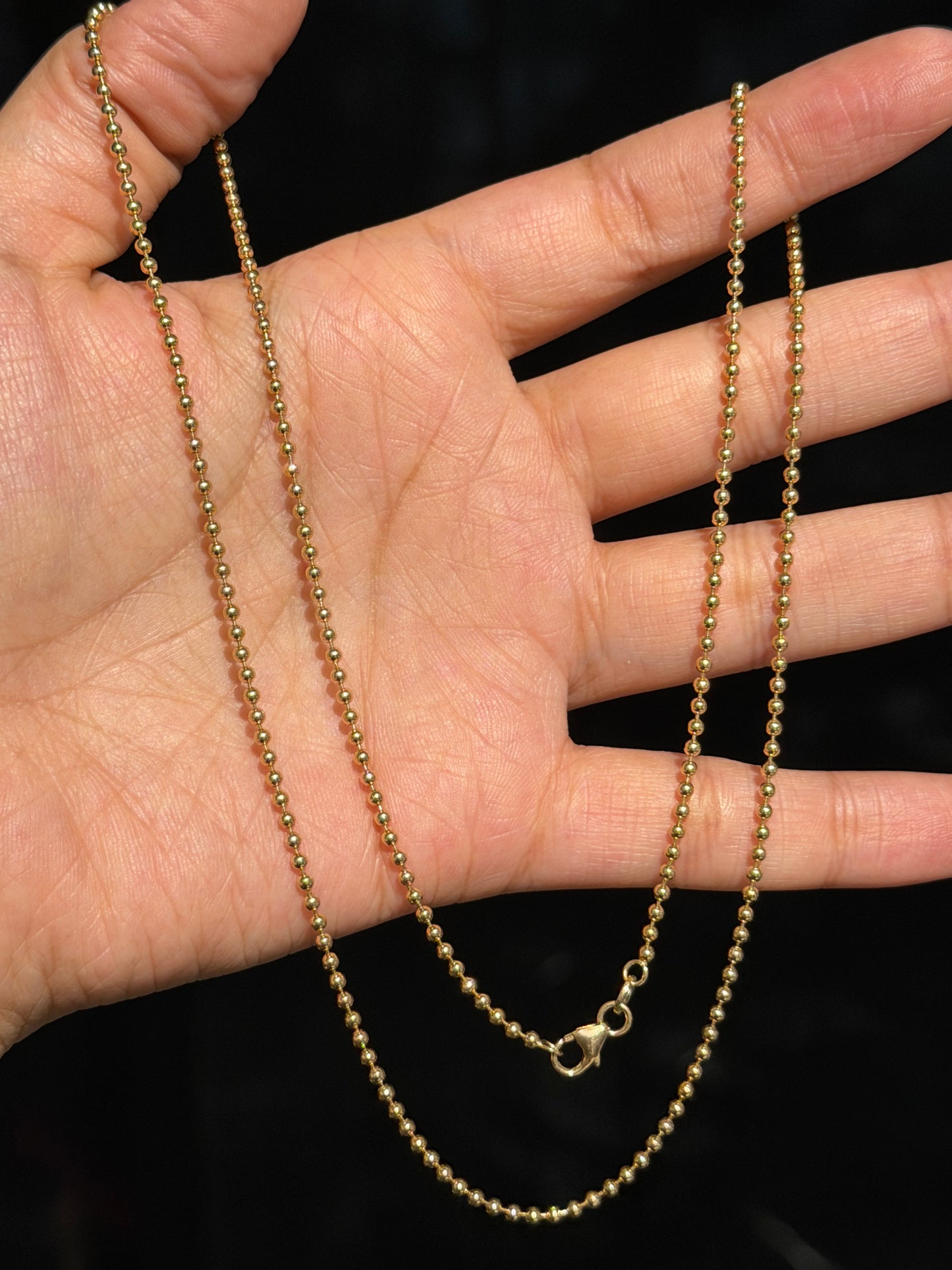 18k Solid ball / Beads chain