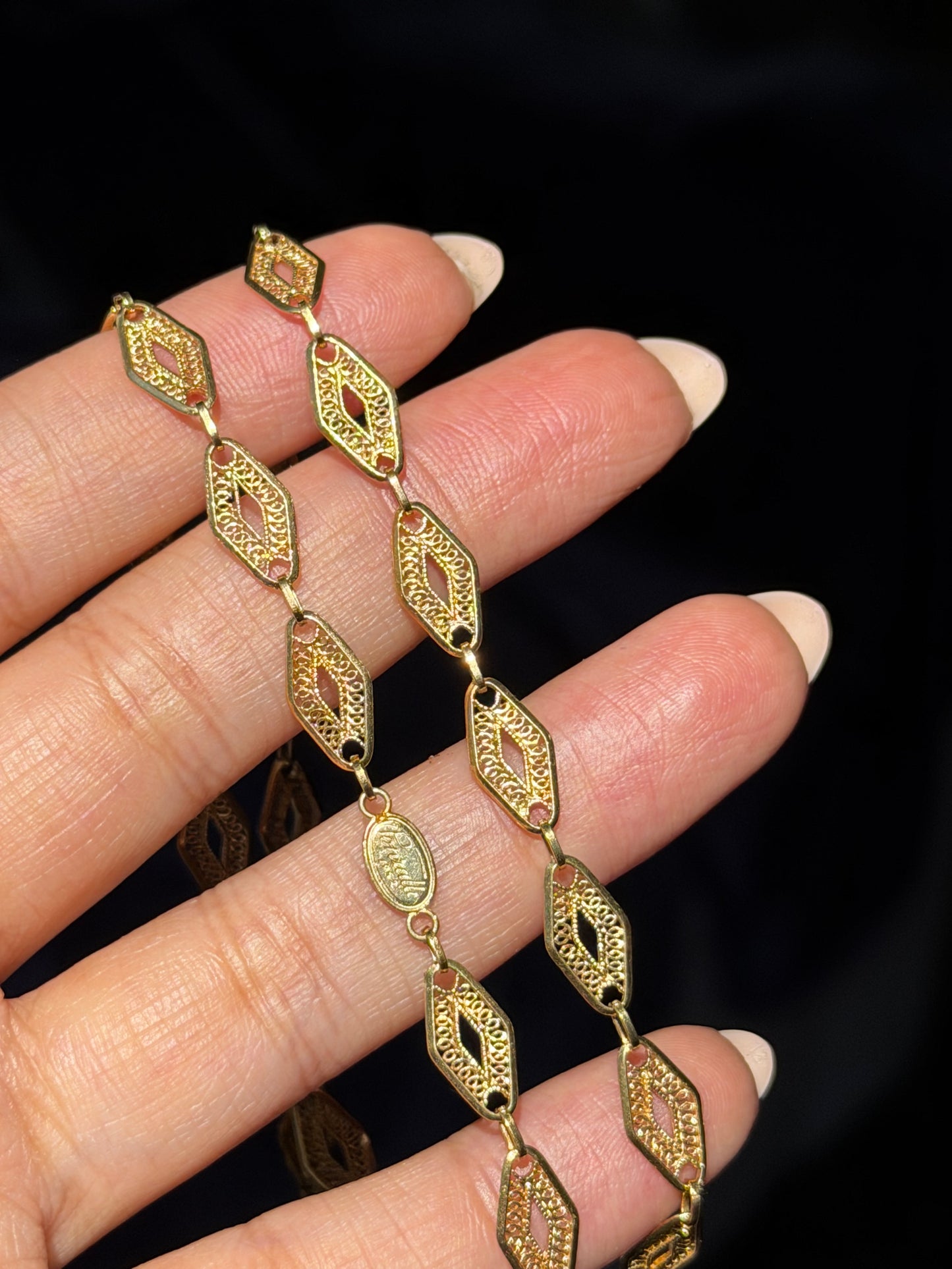 18k Italian Ponralli 1952 fancy chain