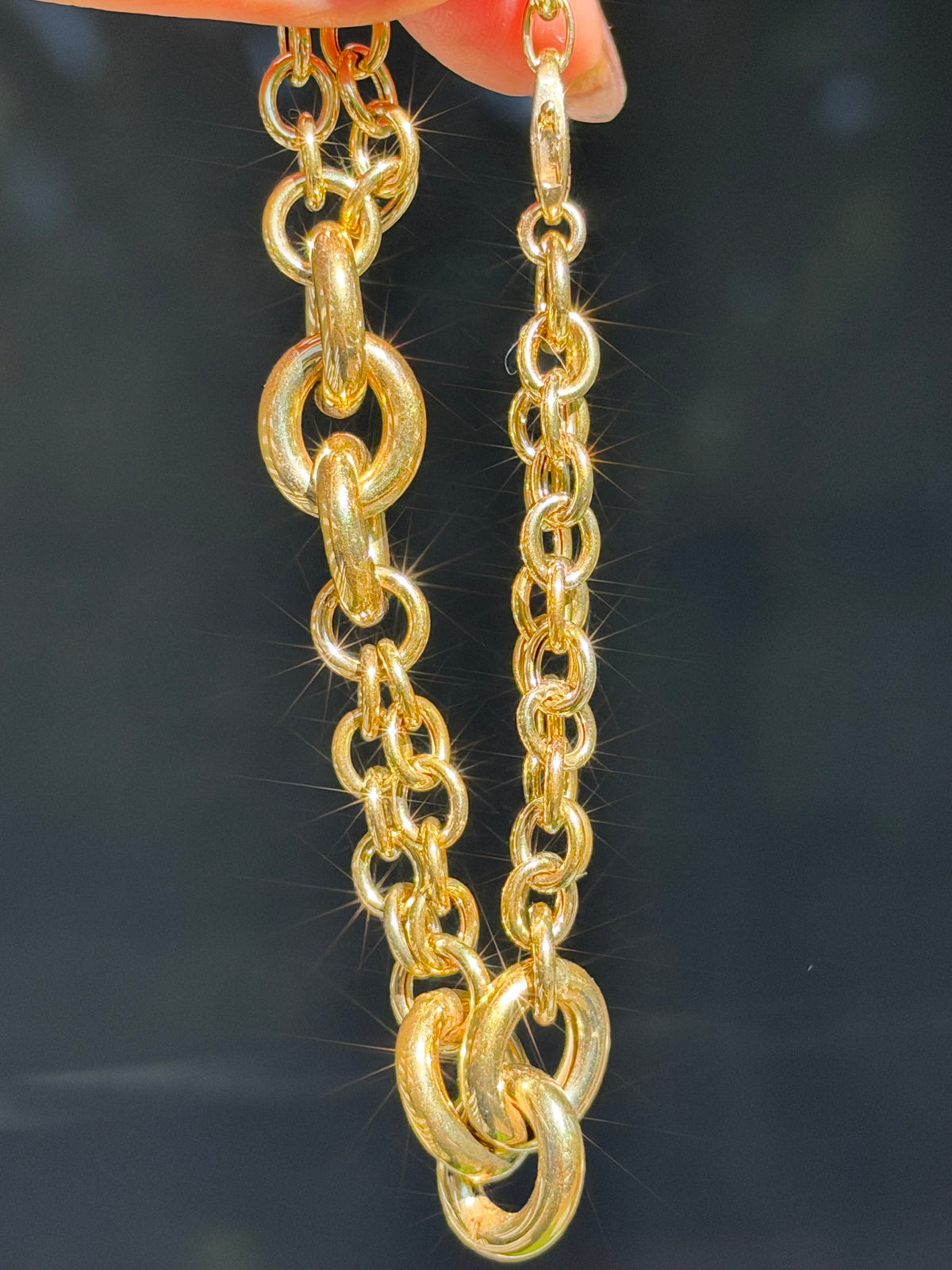 Chunky 14k Italian oval link bracelet✨