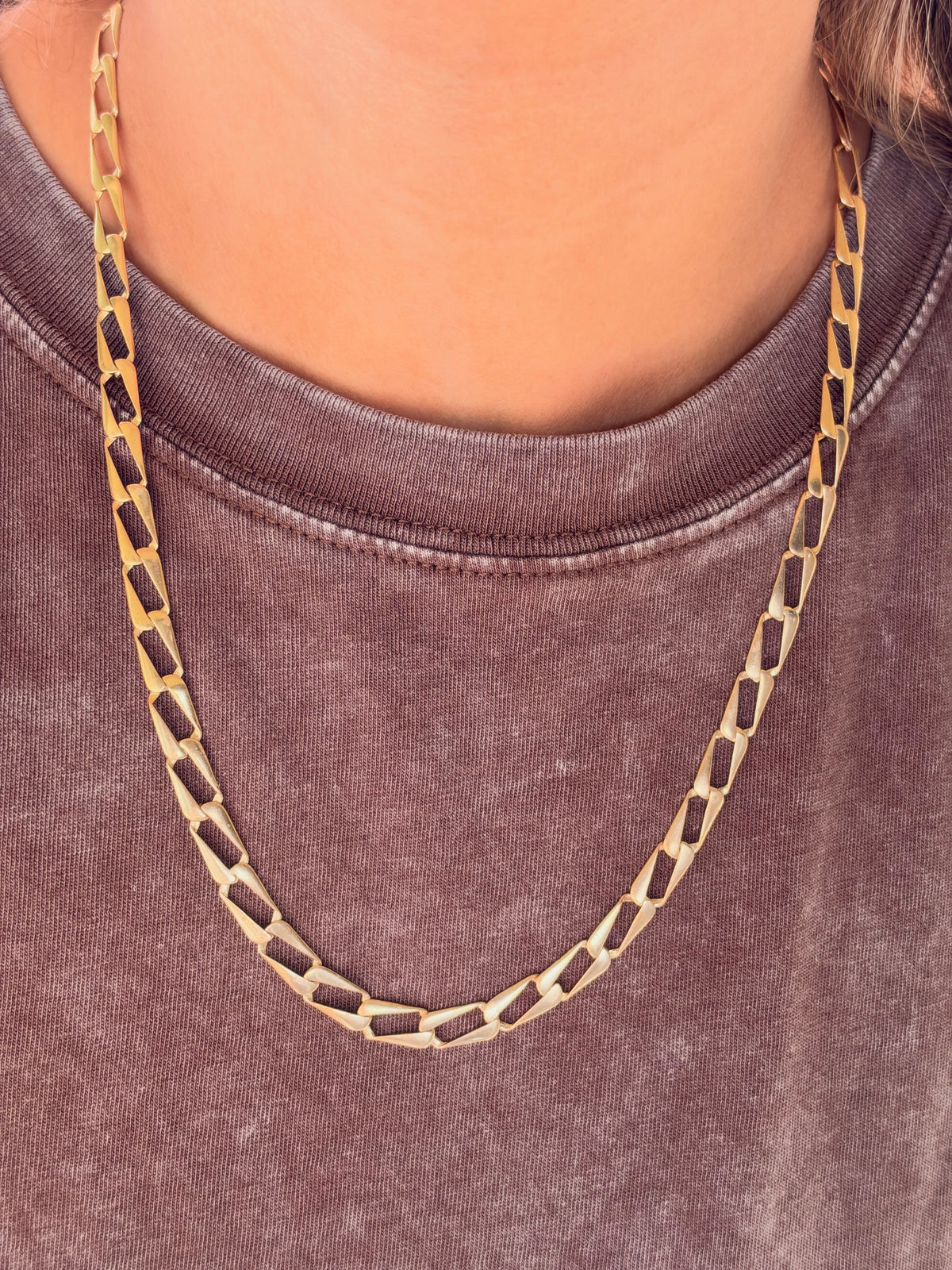 vintage Italian 14k rectangular curb necklace ✨
