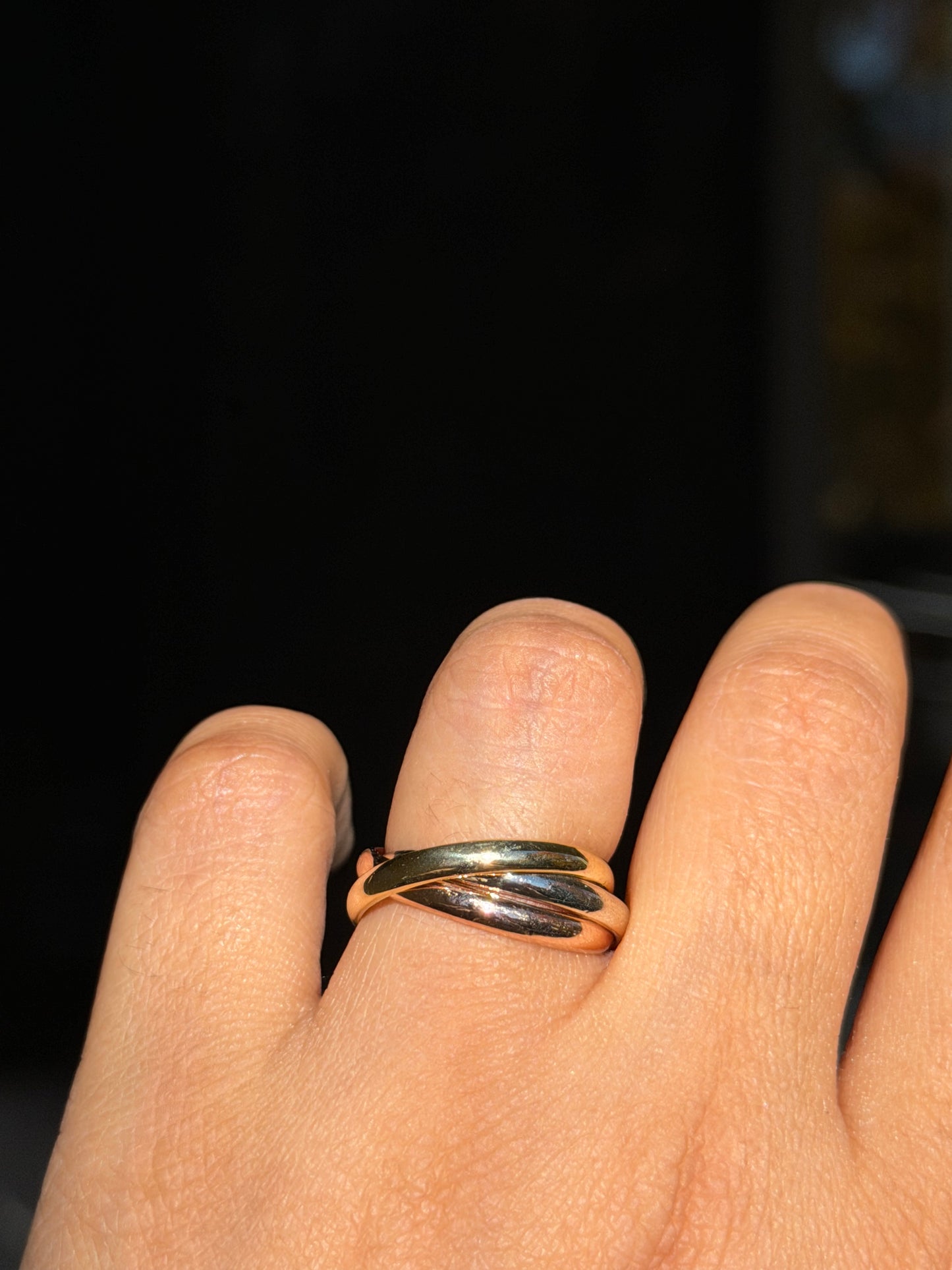 vintage 14k tri tone Rolling band