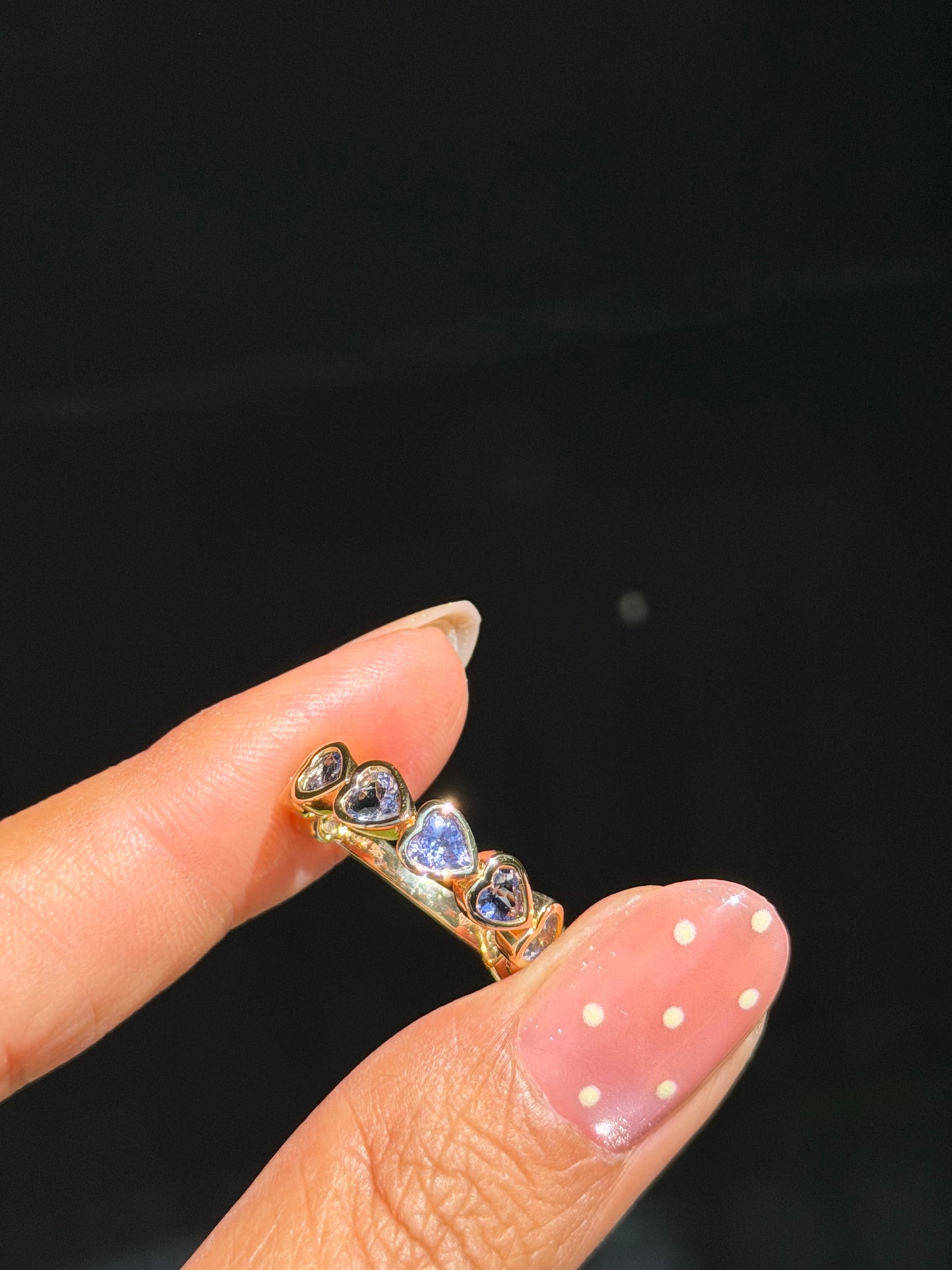 14k lavender iolite heart
band