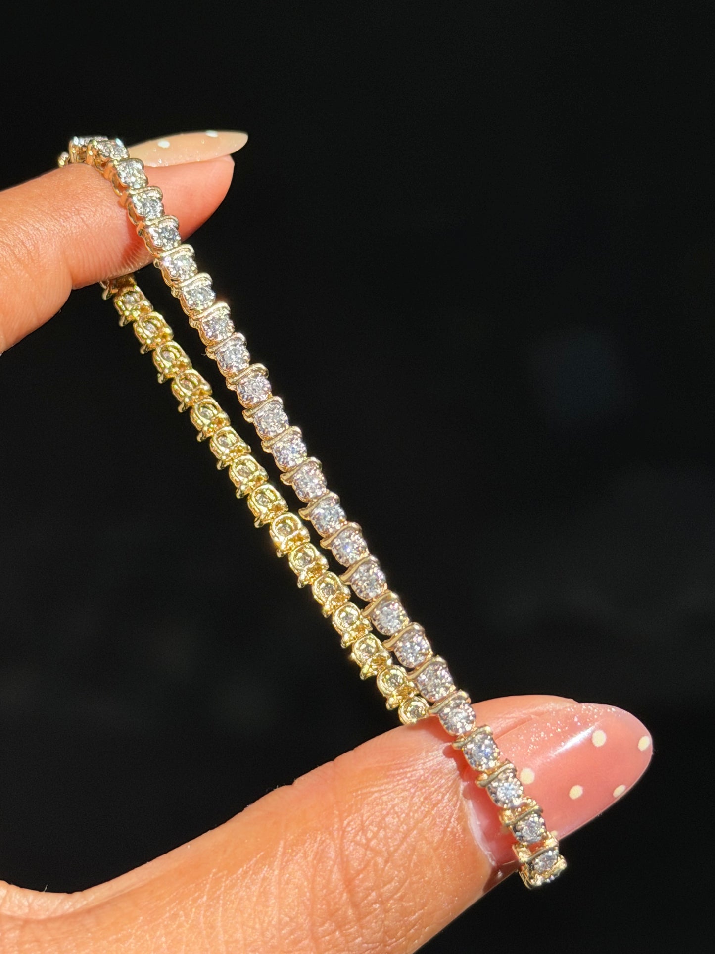 14k diamond S link tennis bracelet