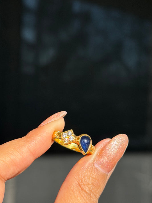 18k sapphire and diamond ring